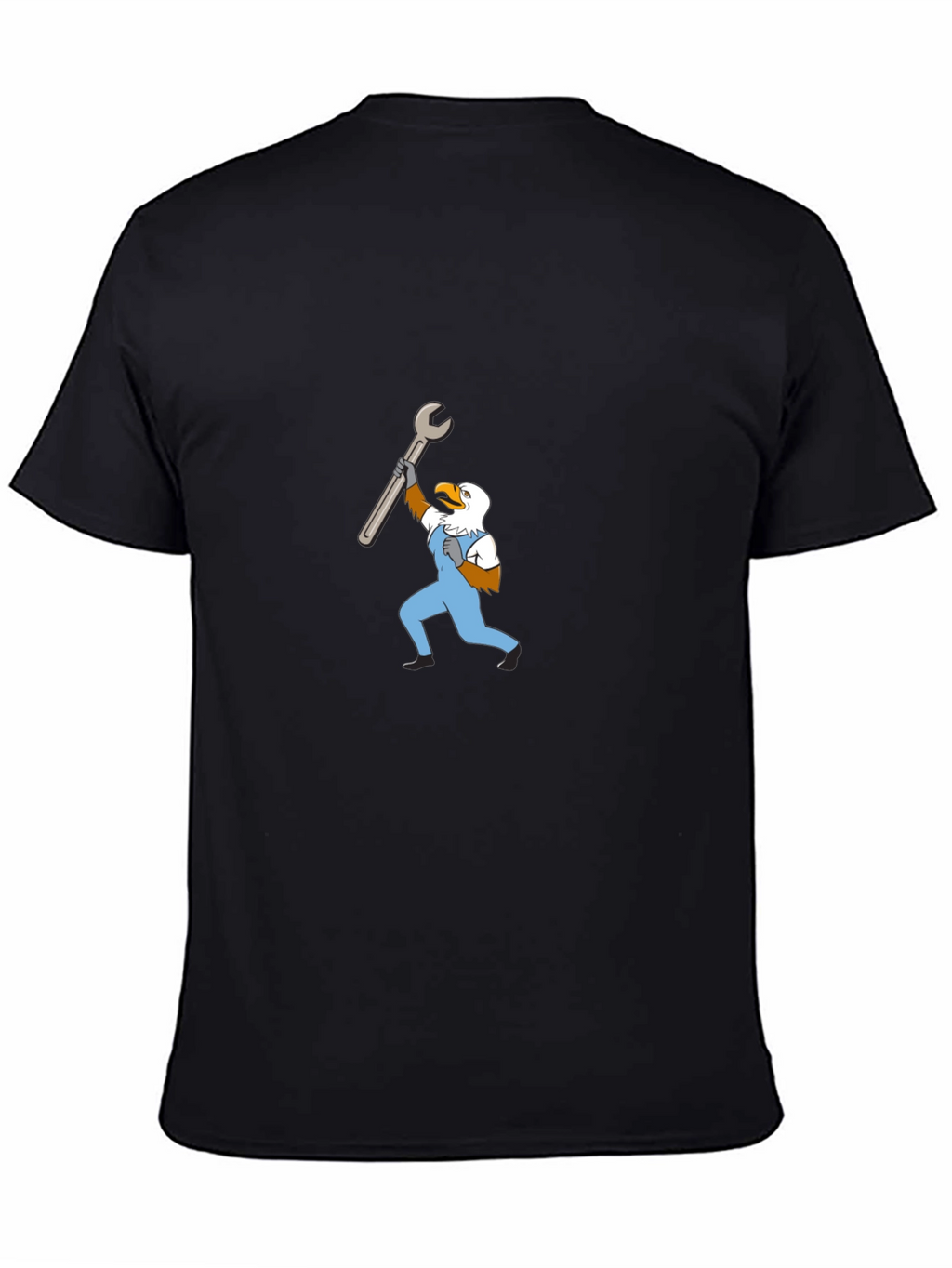 Mechanic Eagle Graphic Tee - Black Cotton T-Shirt