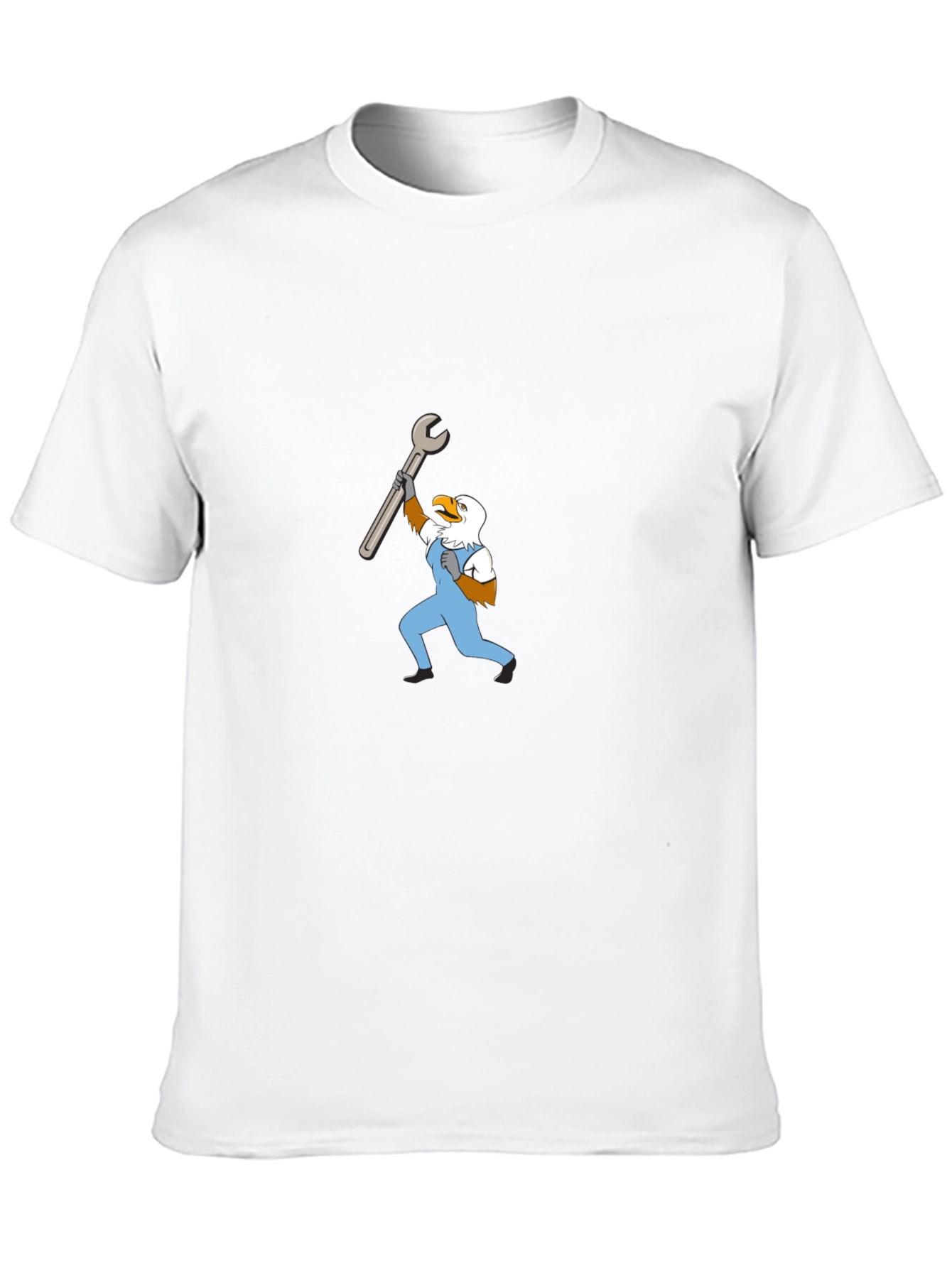 Mechanic Eagle Graphic Tee - Black Cotton T-Shirt