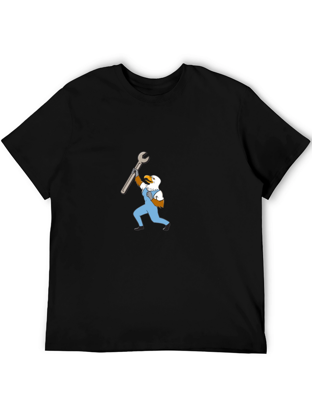 Mechanic Eagle Graphic Tee - Black Cotton T-Shirt