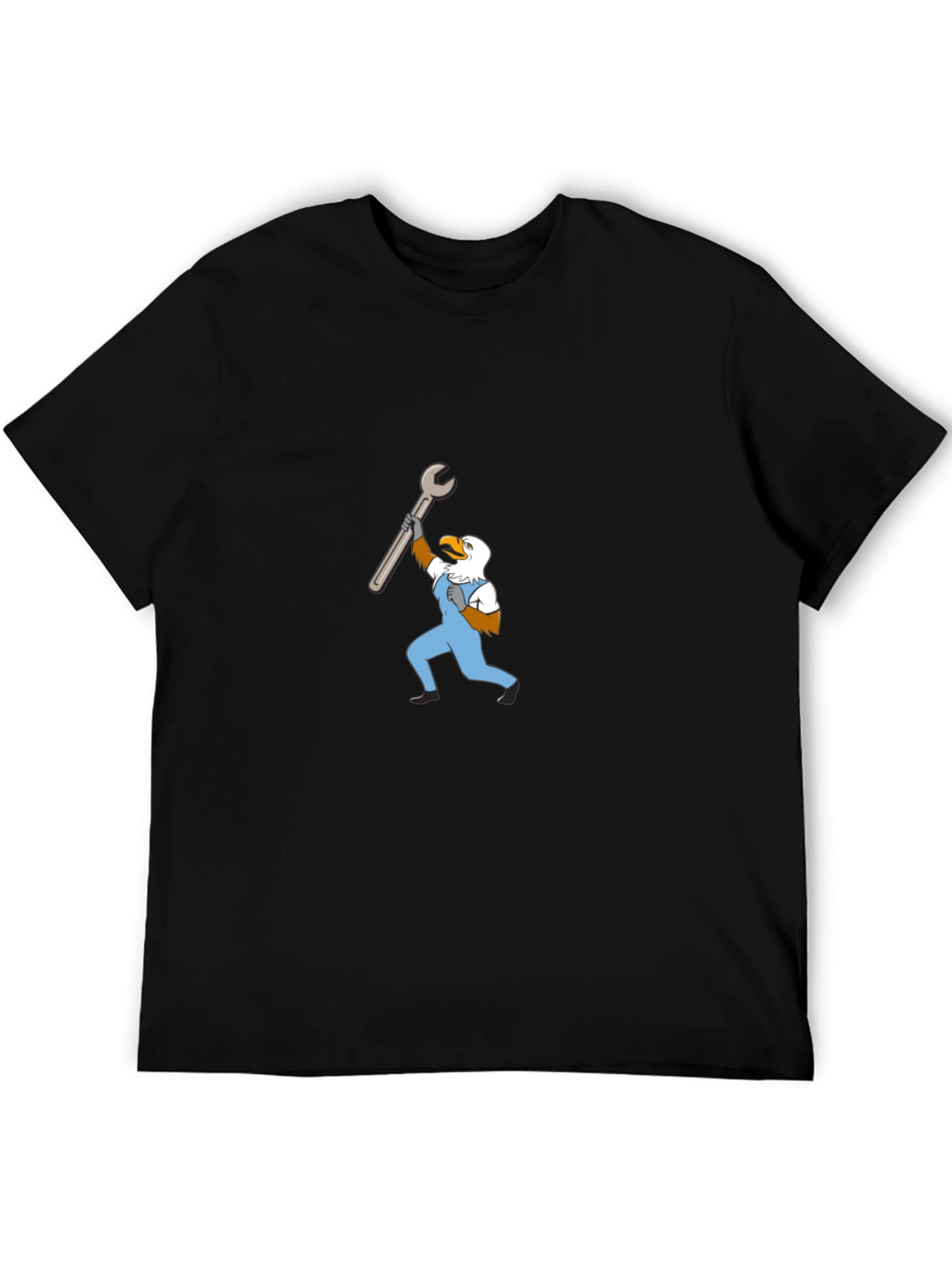Mechanic Eagle Graphic Tee - Black Cotton T-Shirt