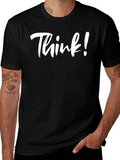 Think! Graphic Print Mens Black T-Shirt