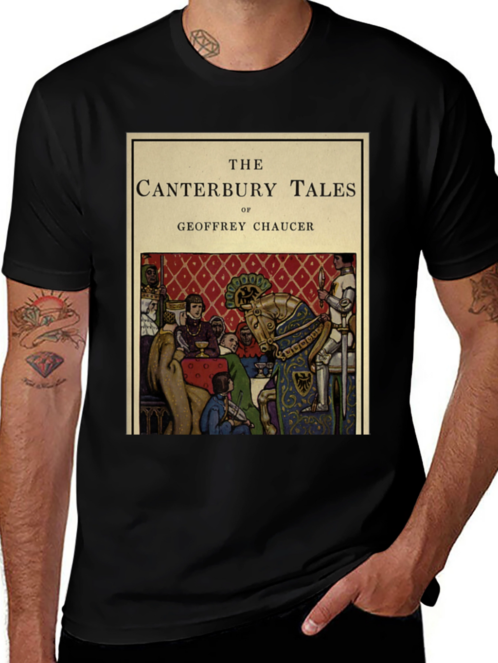 Canterbury Tales T-Shirt - Chaucer Book Cover Design