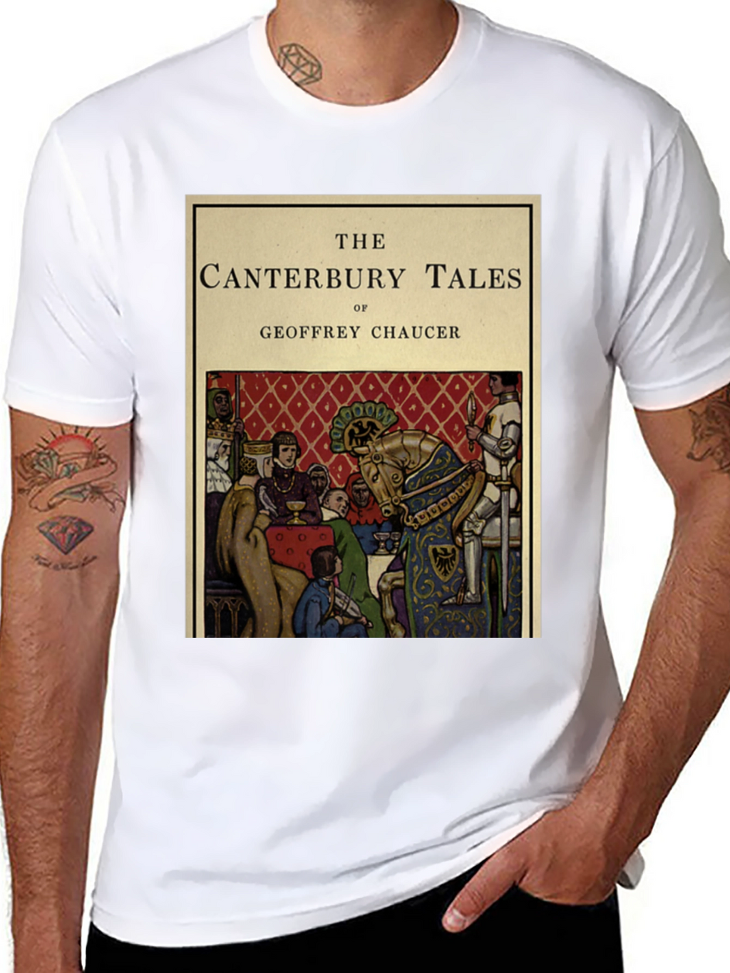 Canterbury Tales T-Shirt - Chaucer Book Cover Design