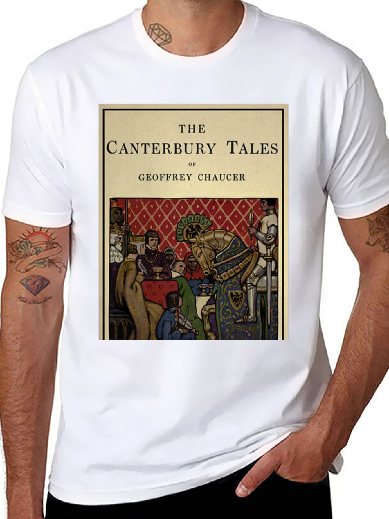 Canterbury Tales T-Shirt - Chaucer Book Cover Design
