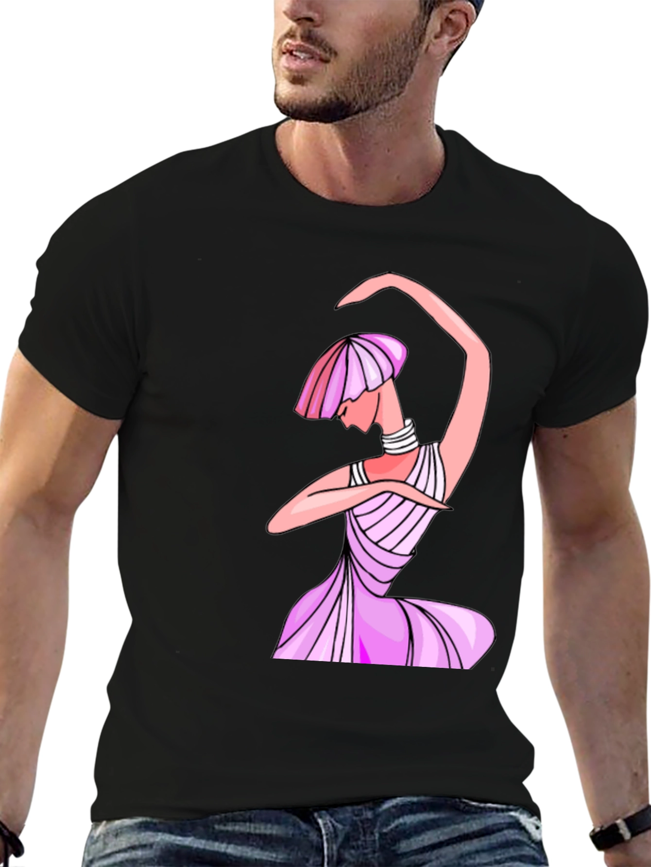 Unique Woman Graphic Black T-Shirt