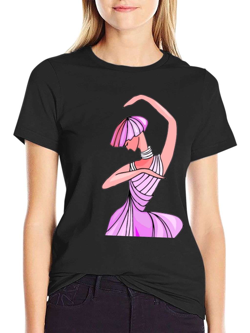 Unique Woman Graphic Black T-Shirt