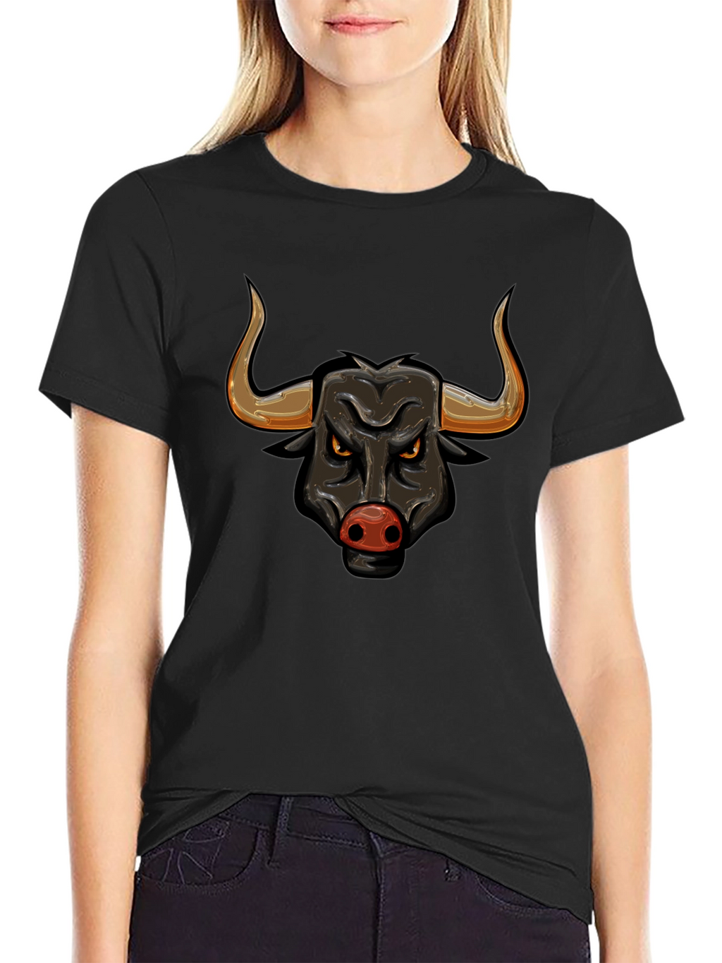 Black Bull Graphic Tee - Bold Design