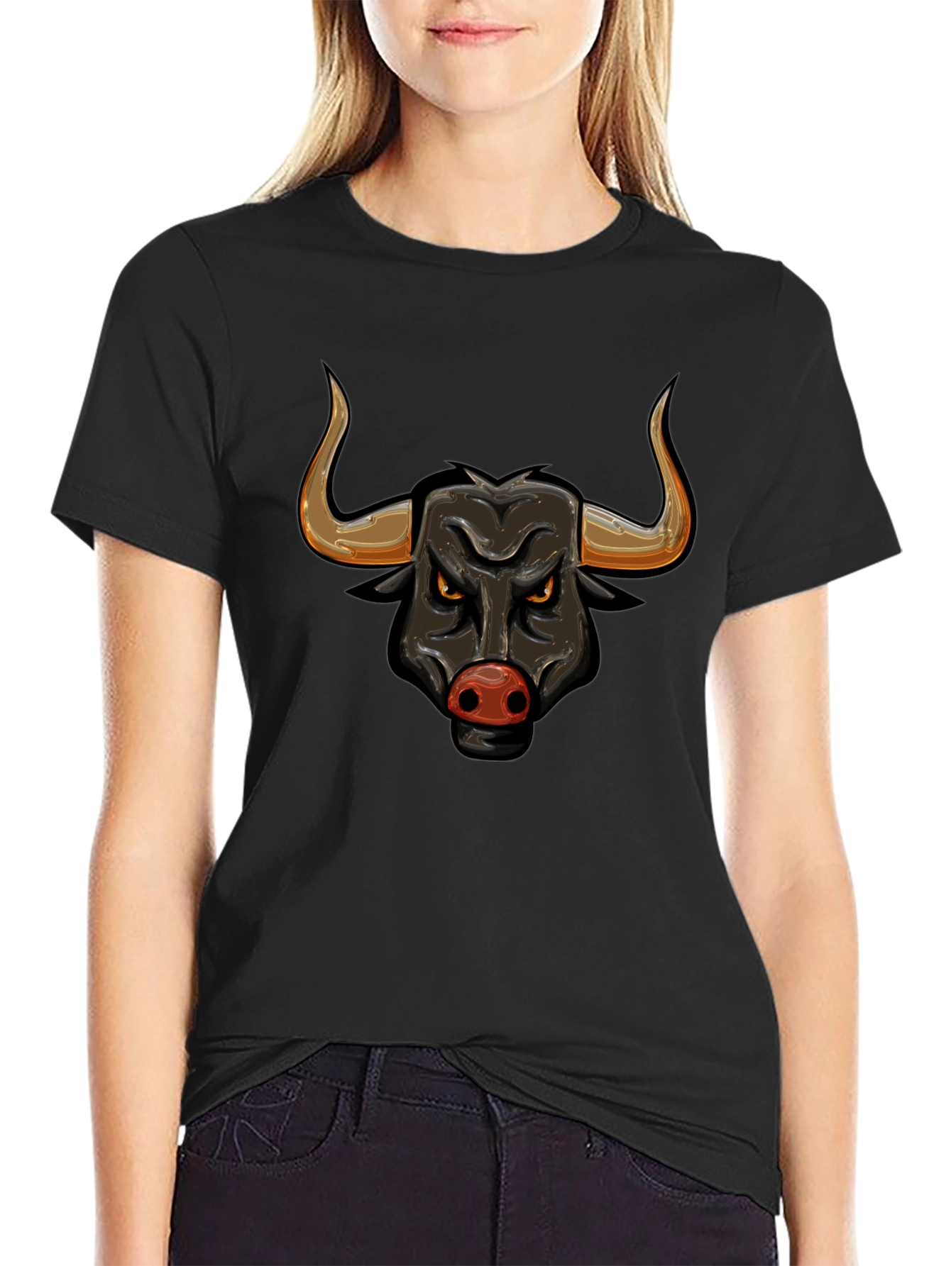 Black Bull Graphic Tee - Bold Design