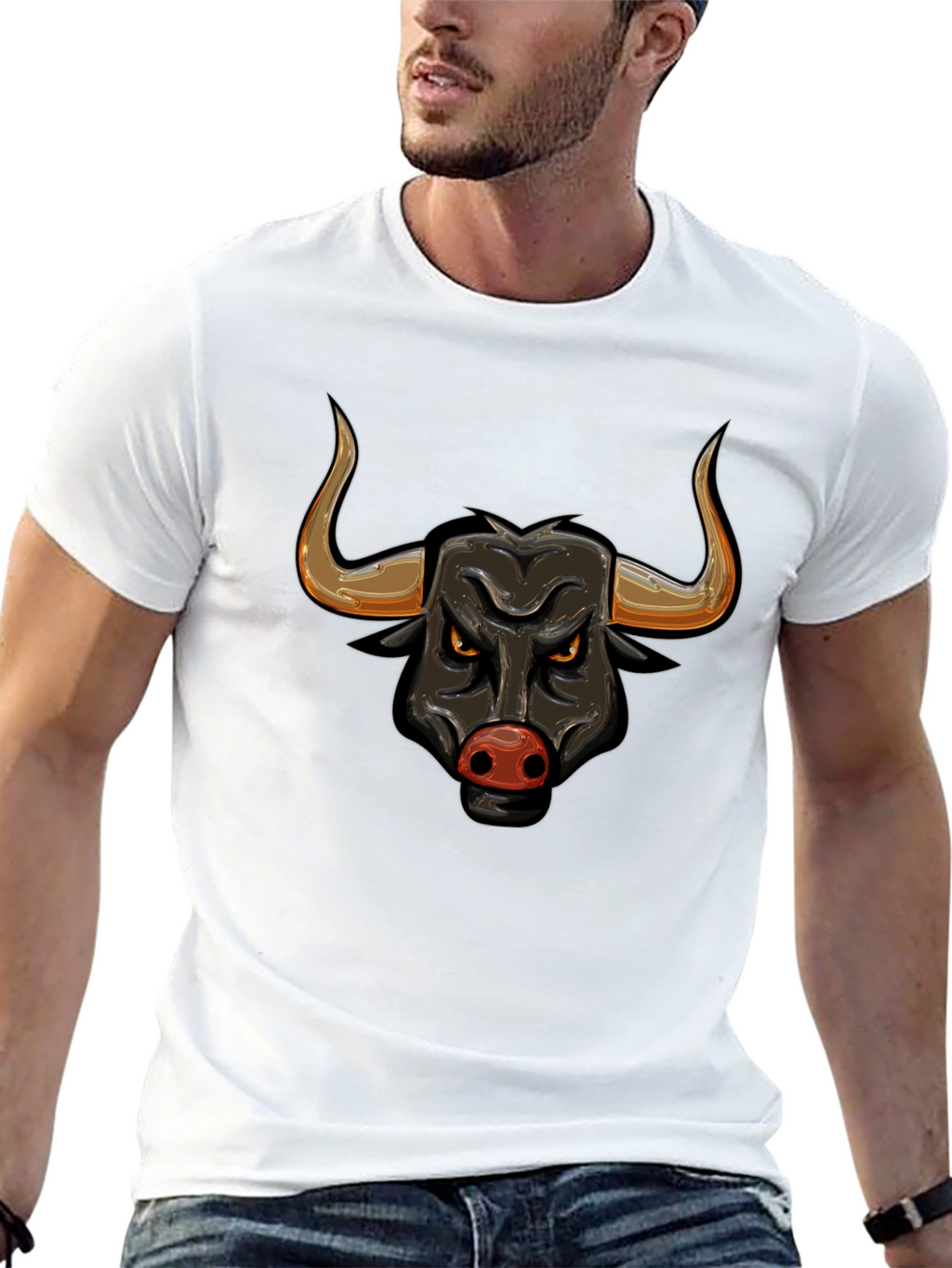 Black Bull Graphic Tee - Bold Design