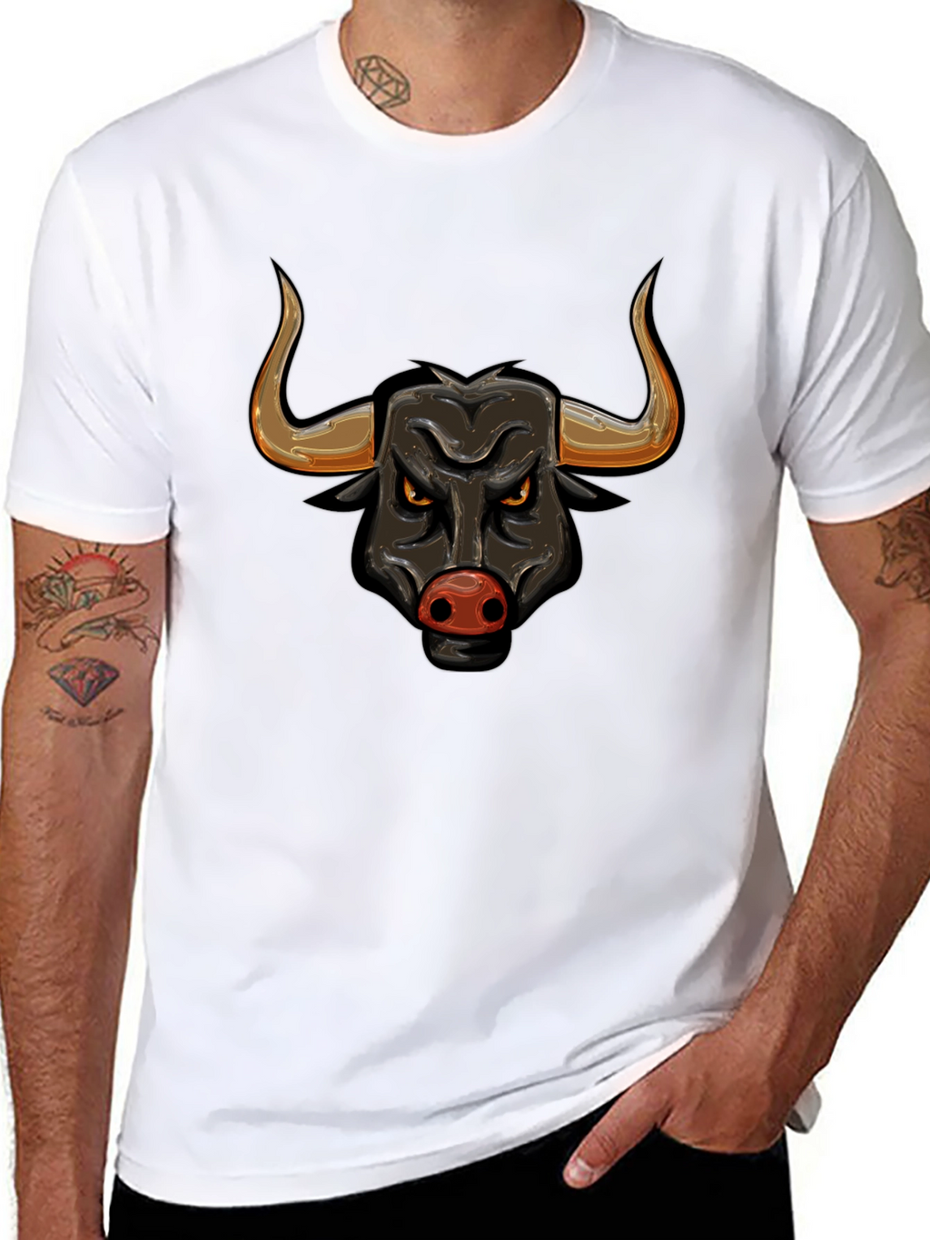 Black Bull Graphic Tee - Bold Design