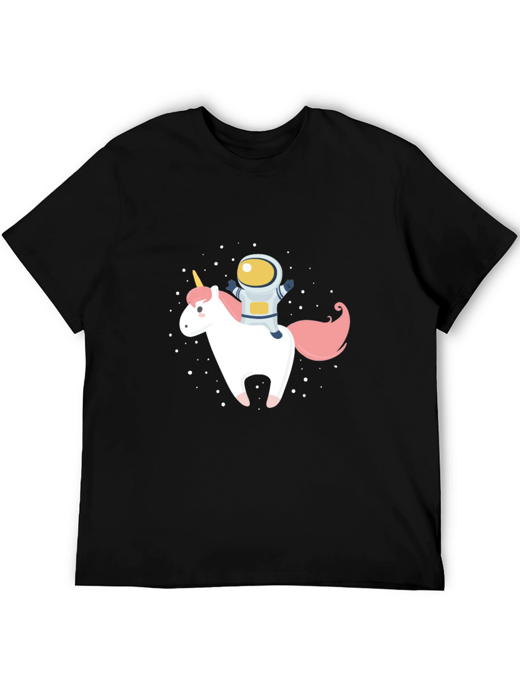 Astronaut Unicorn Graphic Black T-Shirt