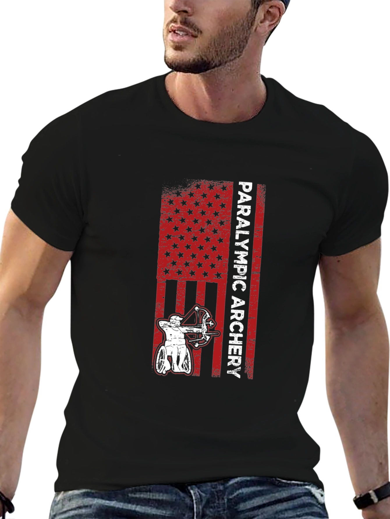 Paralympic Archery T-Shirt - Patriotic USA Design