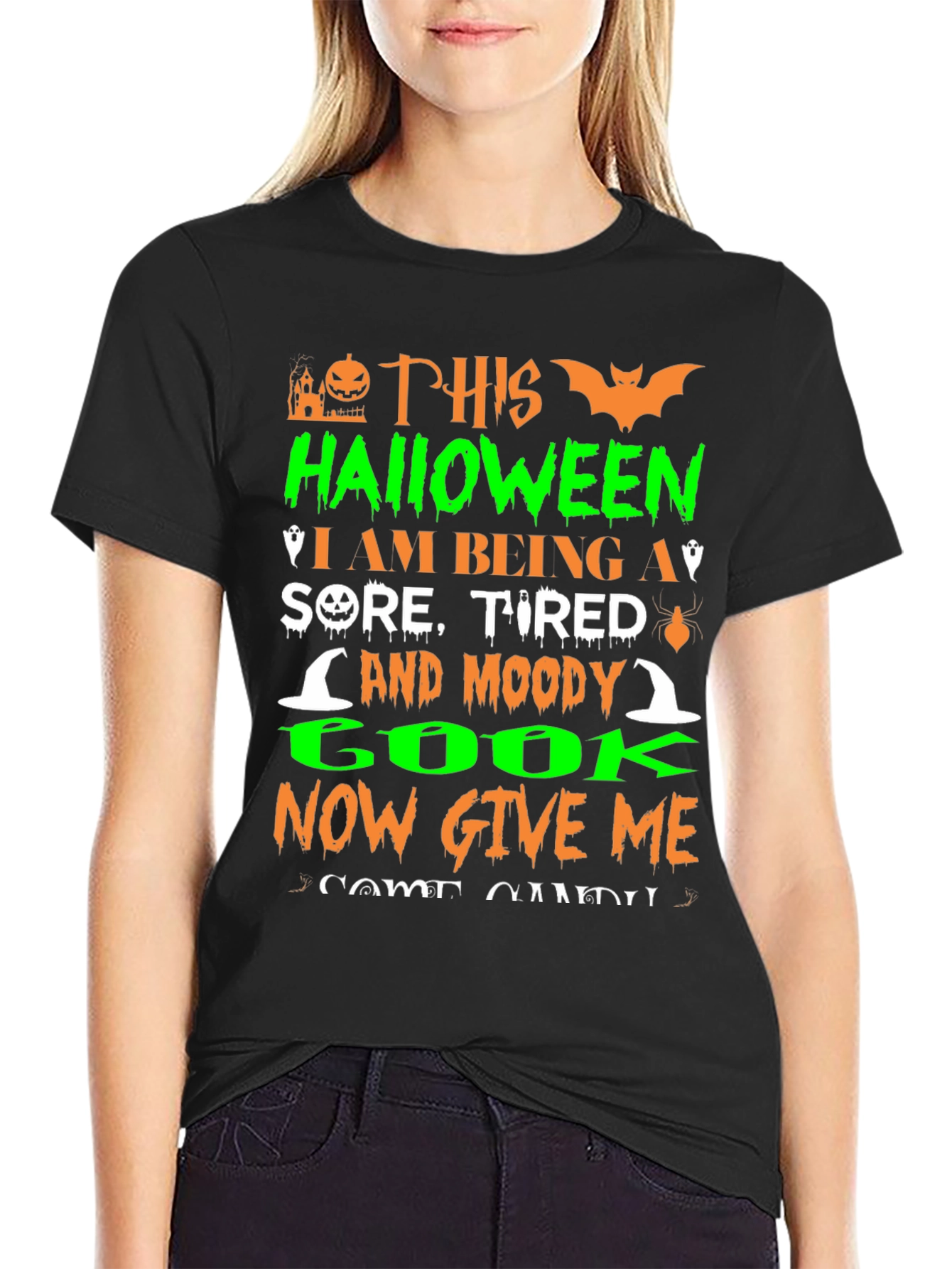 Halloween Sore Tired Moody Cook Graphic T-Shirt