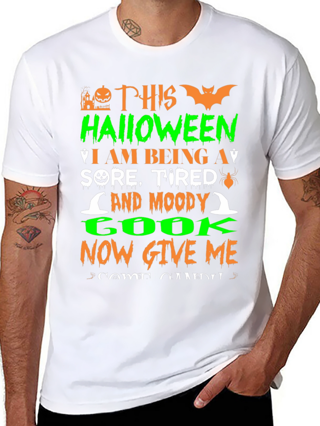 Halloween Sore Tired Moody Cook Graphic T-Shirt