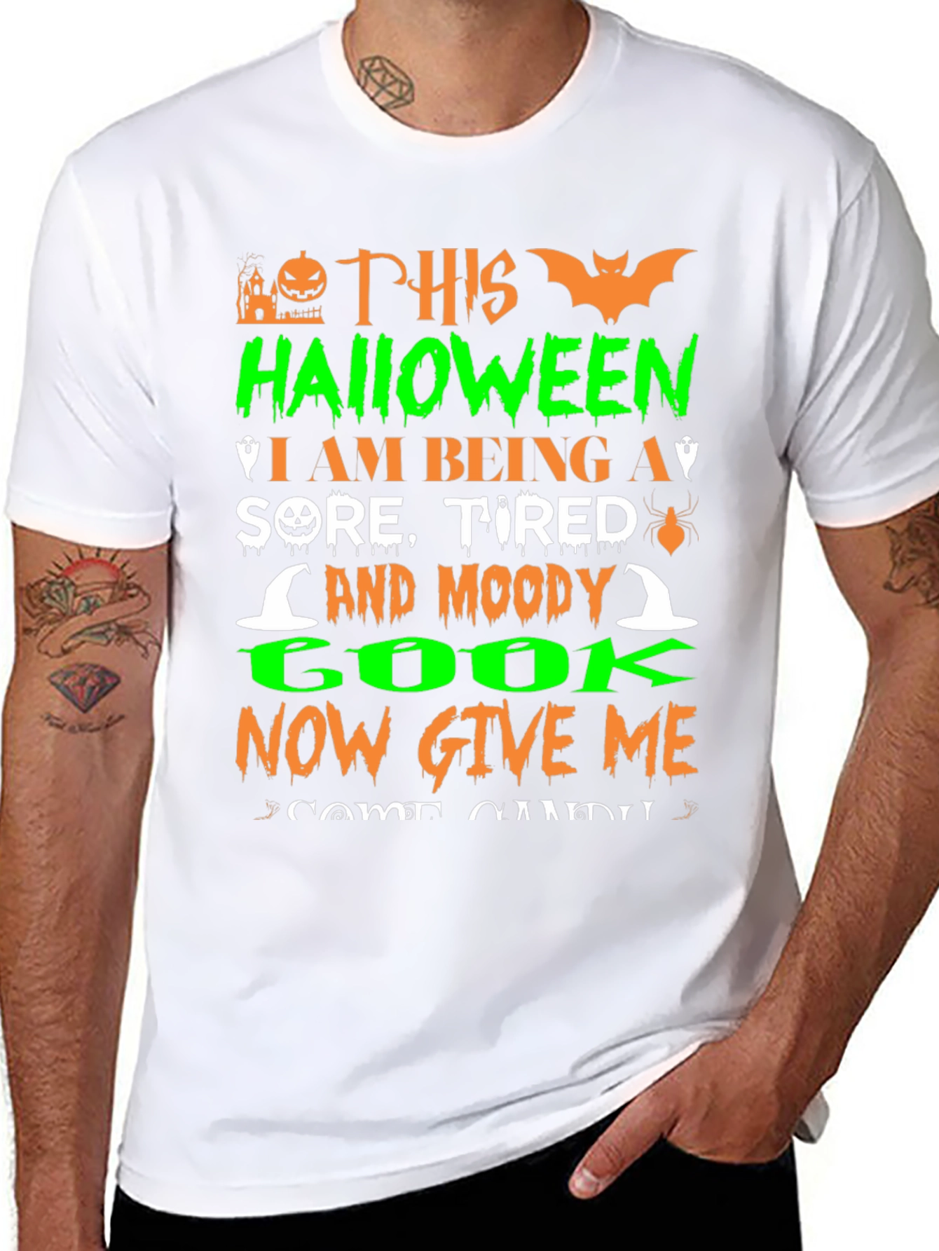 Halloween Sore Tired Moody Cook Graphic T-Shirt