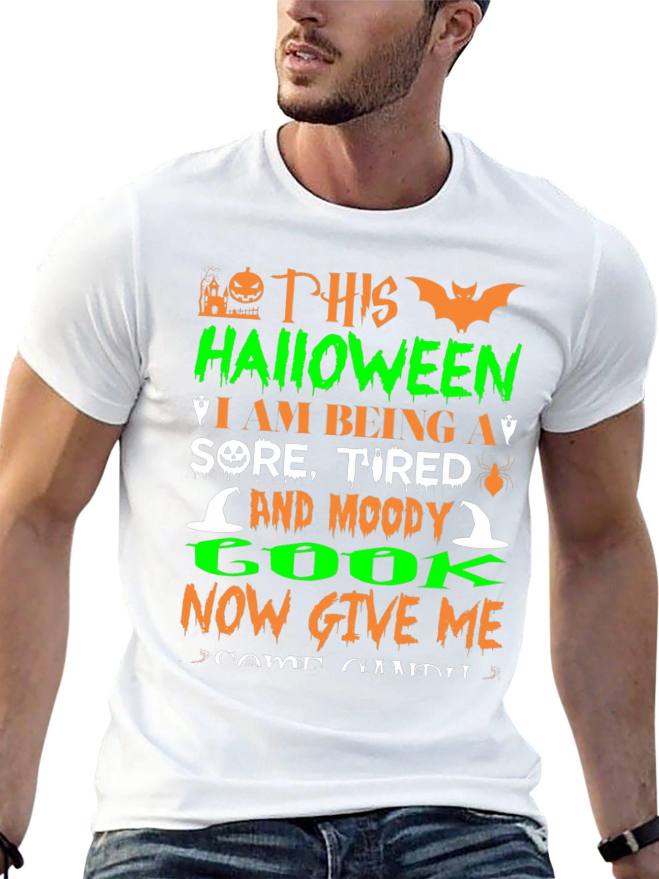 Halloween Sore Tired Moody Cook Graphic T-Shirt
