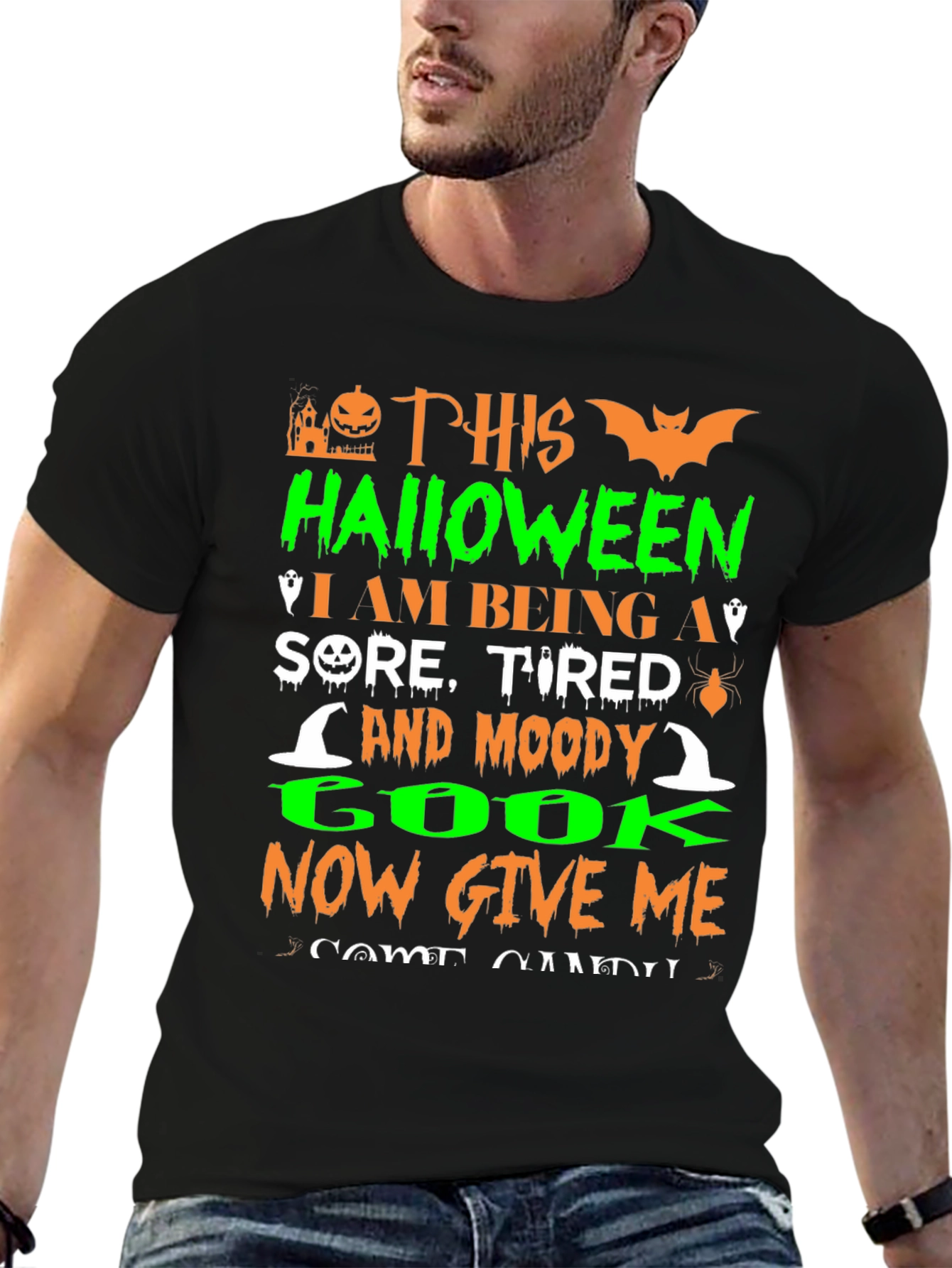 Halloween Sore Tired Moody Cook Graphic T-Shirt