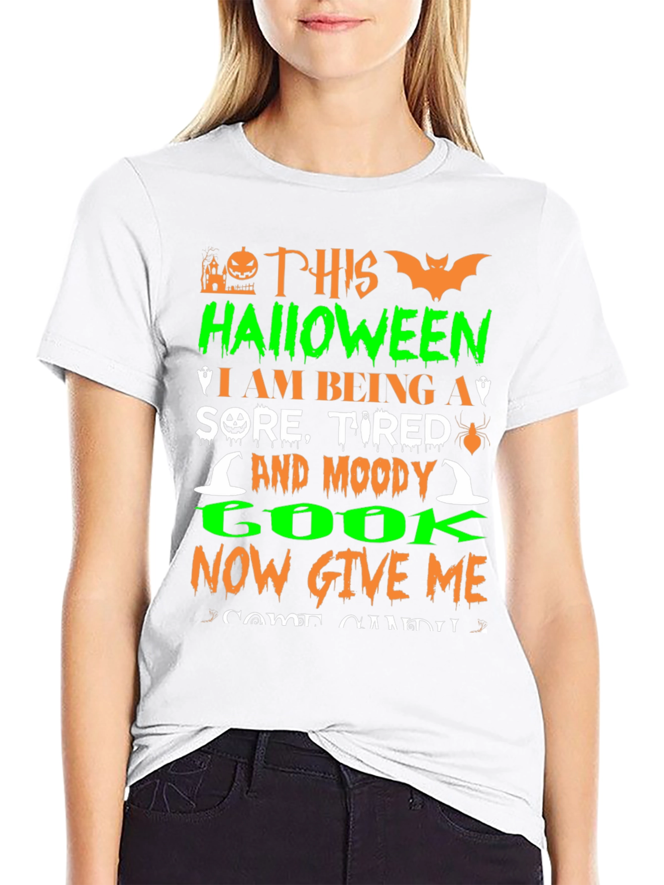 Halloween Sore Tired Moody Cook Graphic T-Shirt