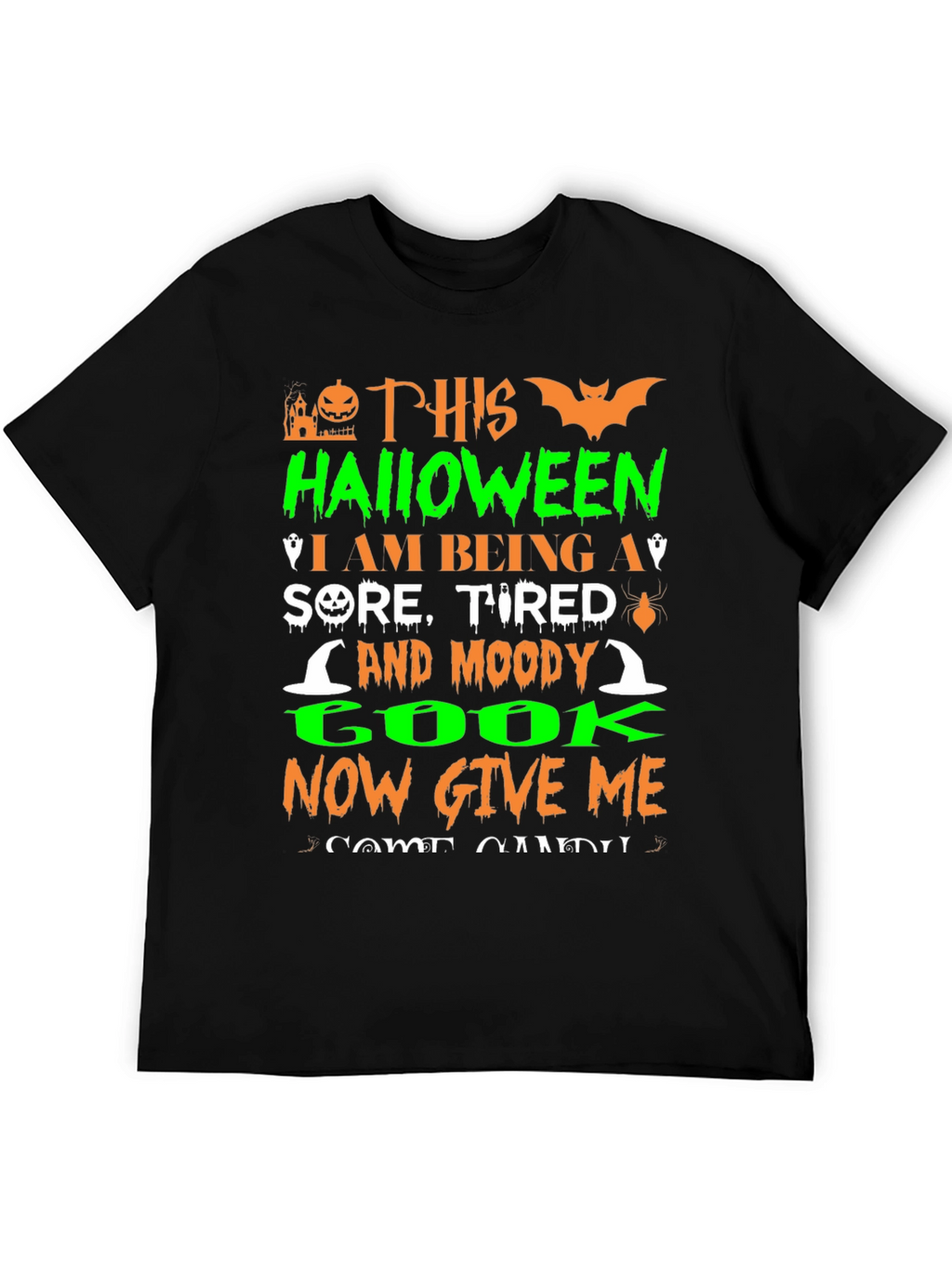 Halloween Sore Tired Moody Cook Graphic T-Shirt