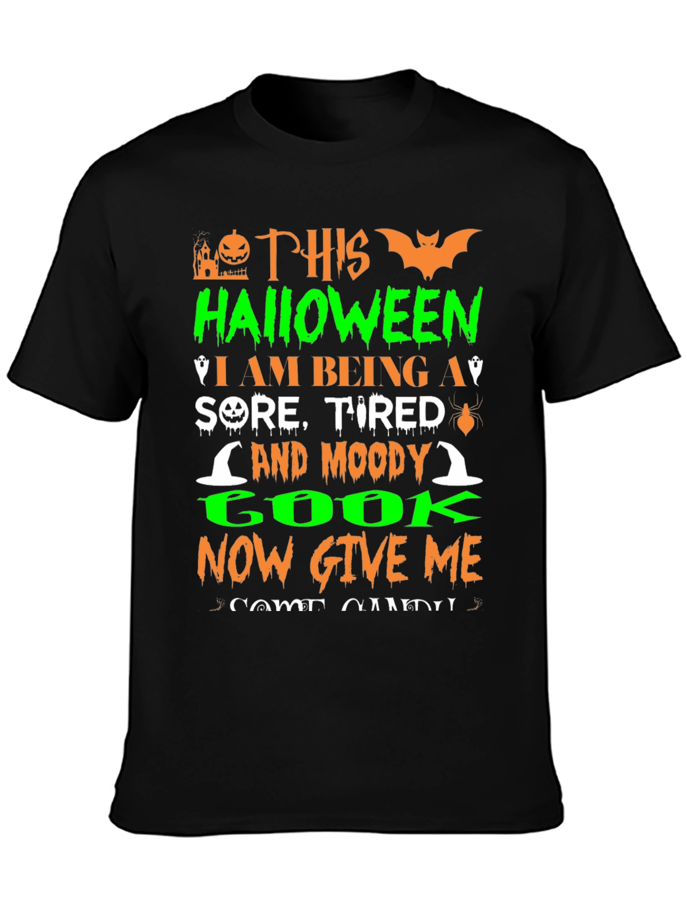 Halloween Sore Tired Moody Cook Graphic T-Shirt