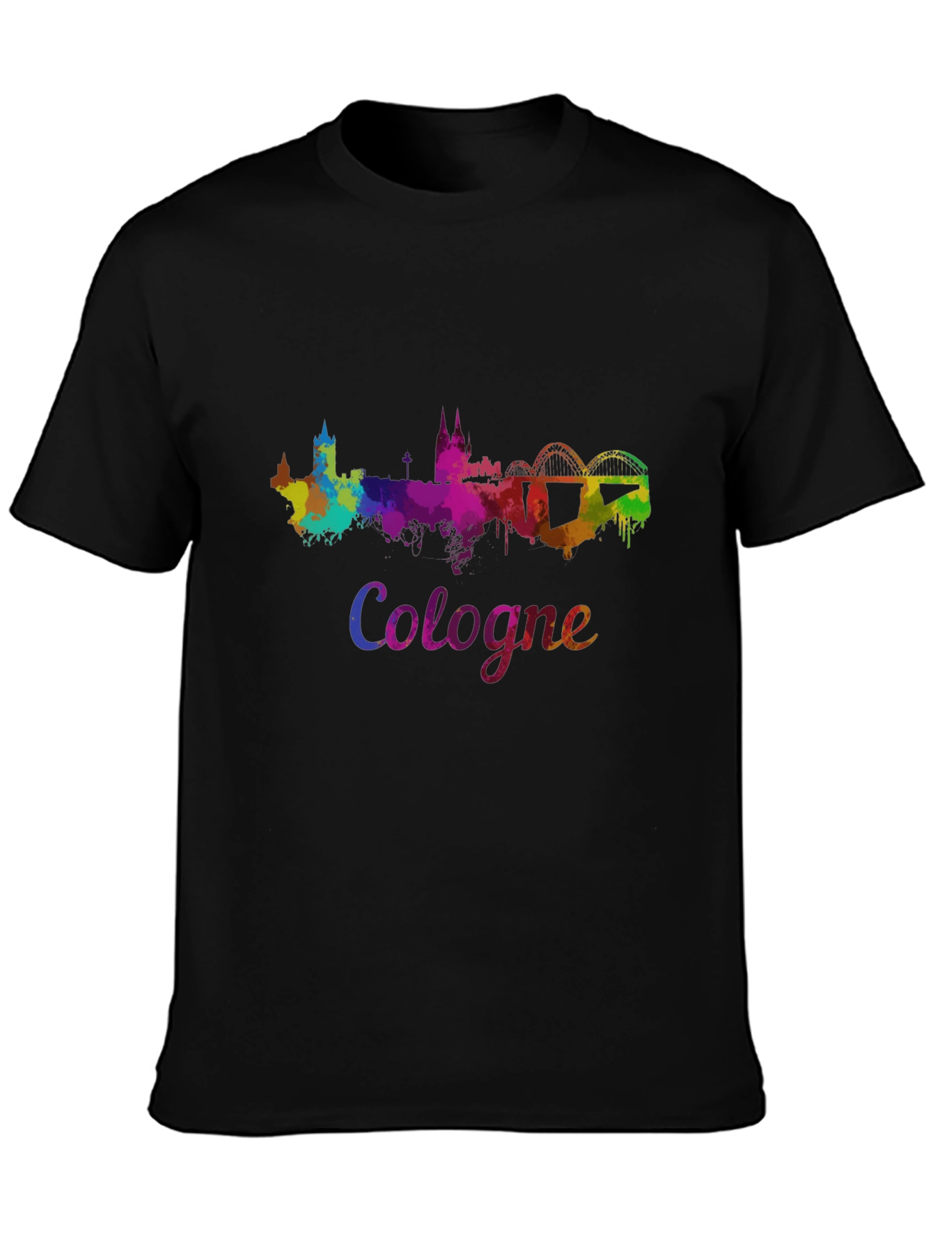 Cologne Skyline T-Shirt - Watercolor Cityscape Tee