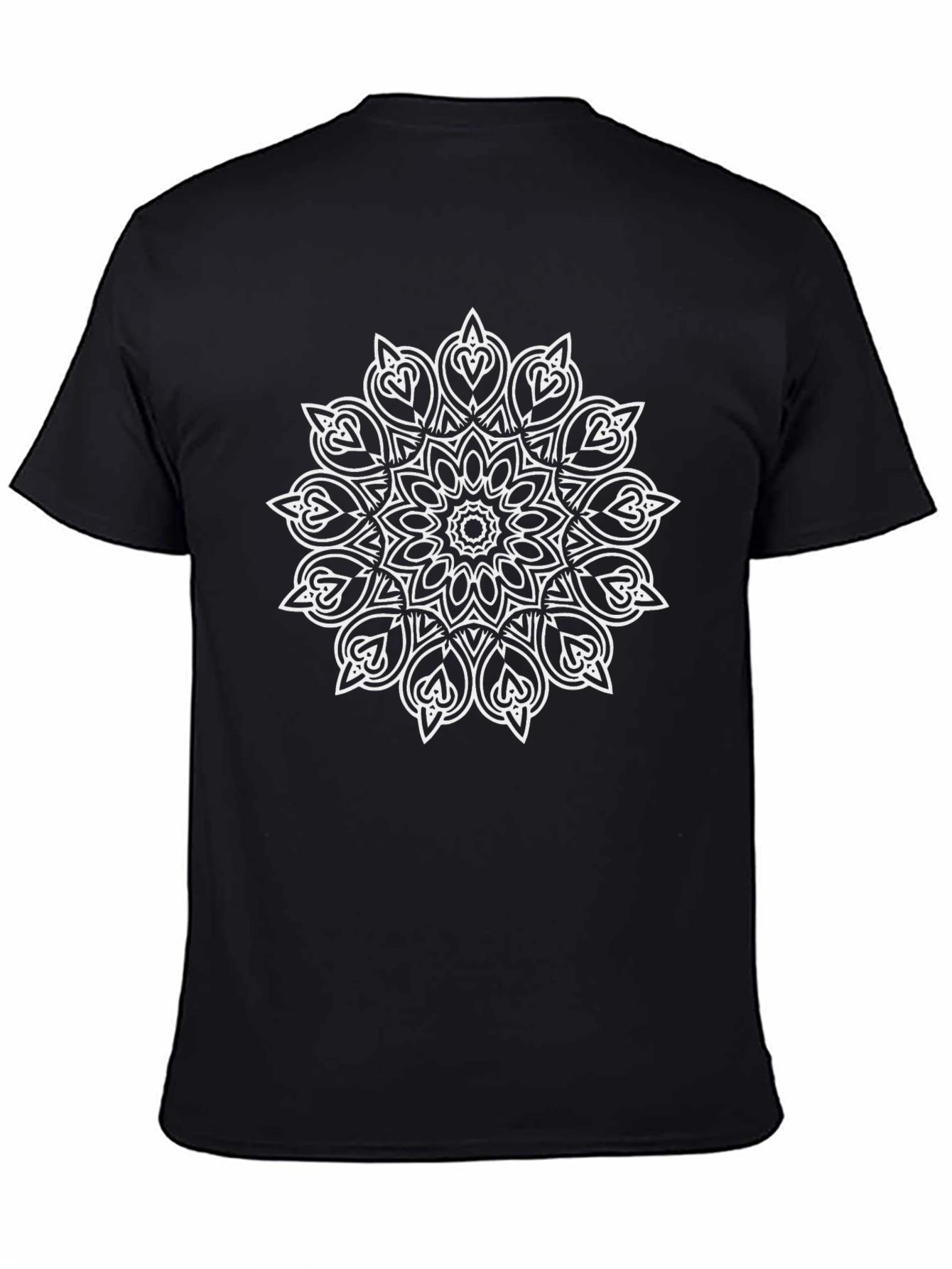 Black T-Shirt with Mandala Design