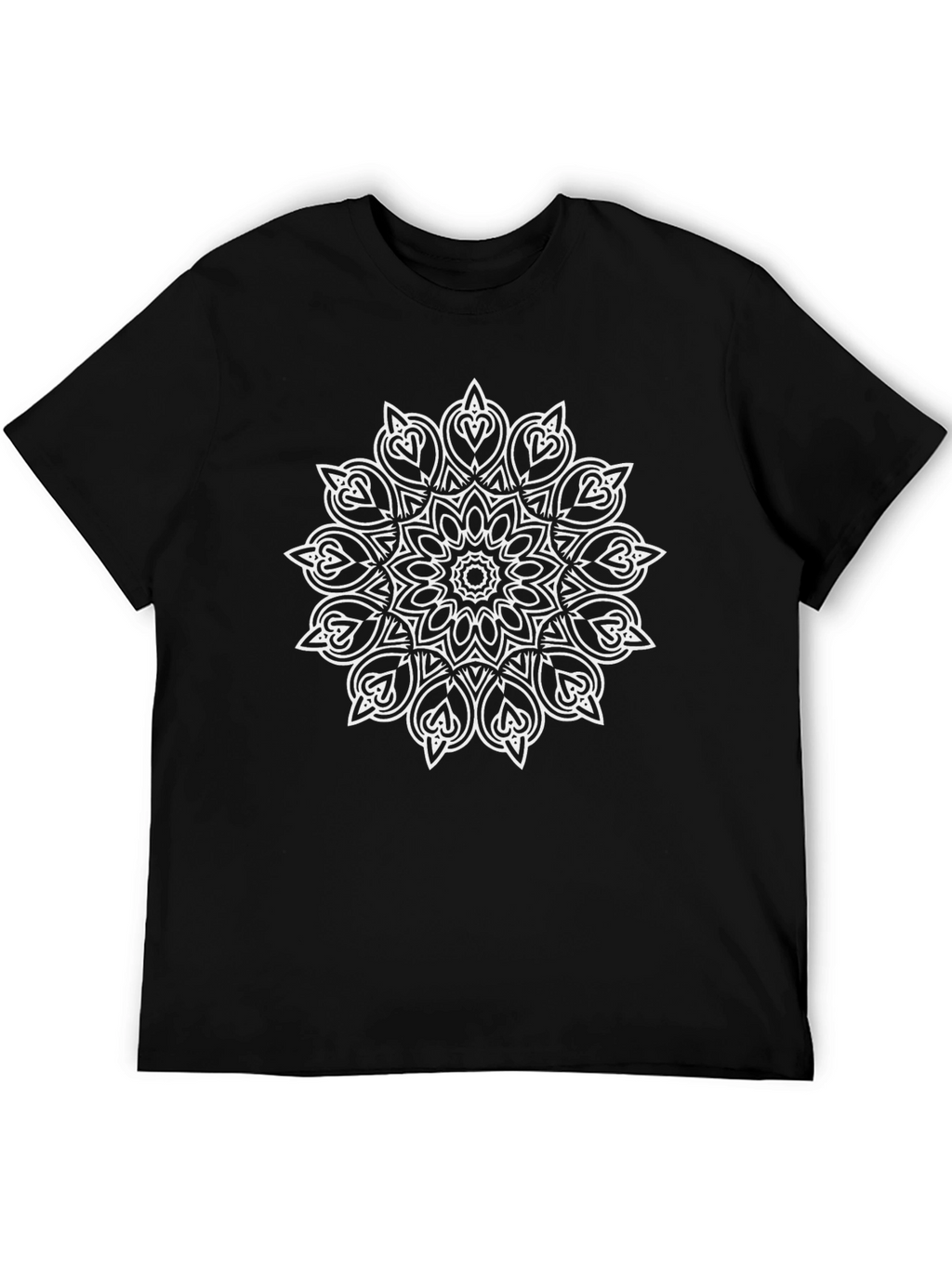 Black T-Shirt with Mandala Design