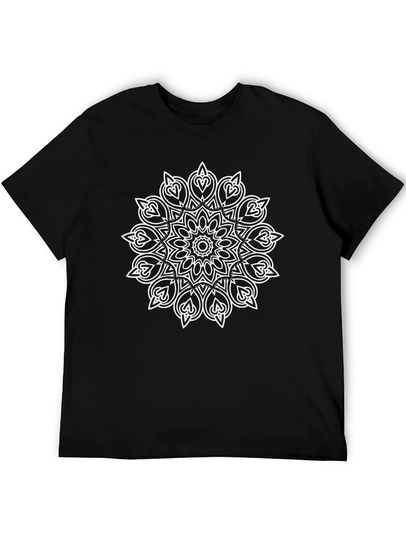 Black T-Shirt with Mandala Design