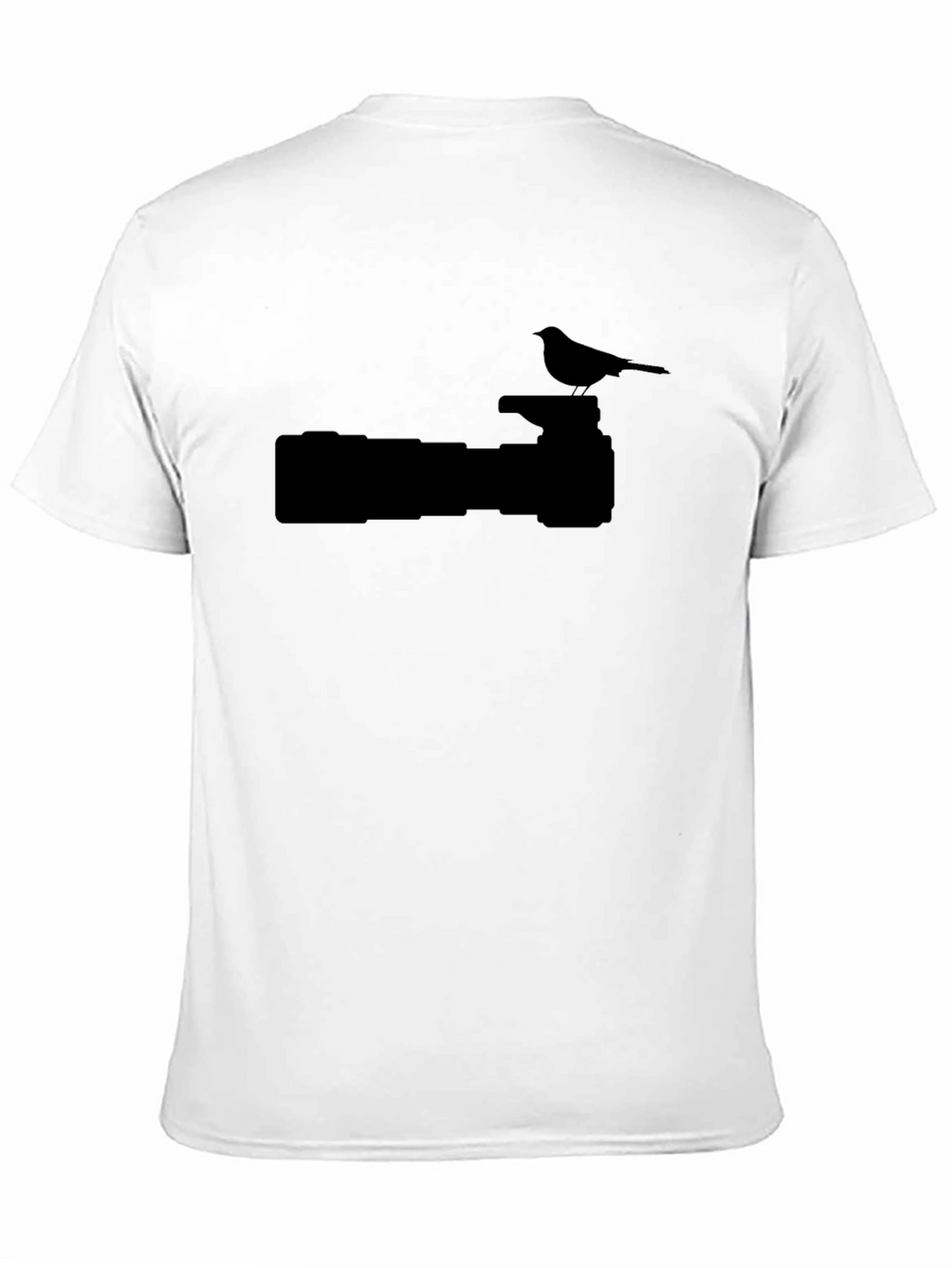 Camera & Bird Silhouette Graphic Tee - Black