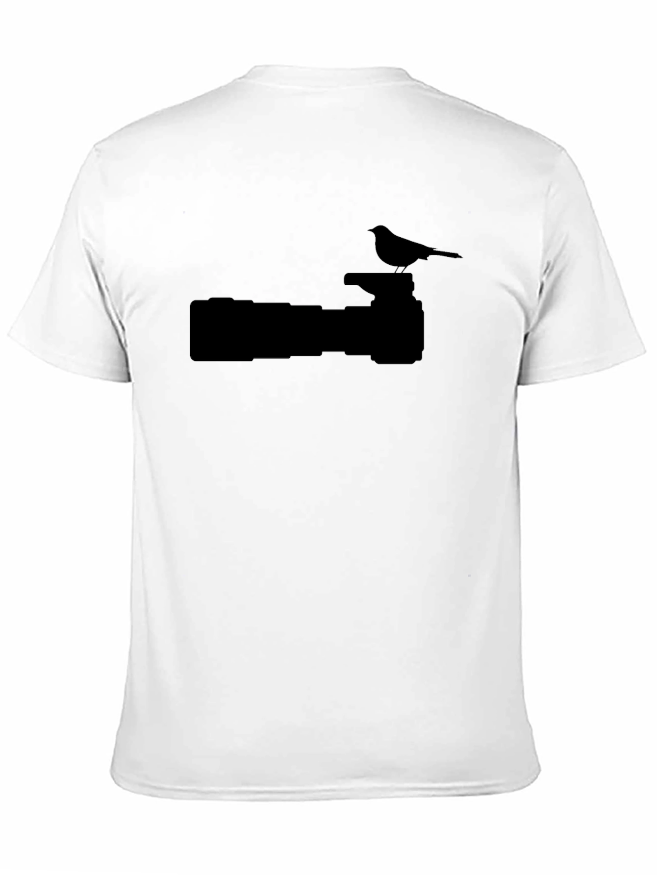 Camera & Bird Silhouette Graphic Tee - Black