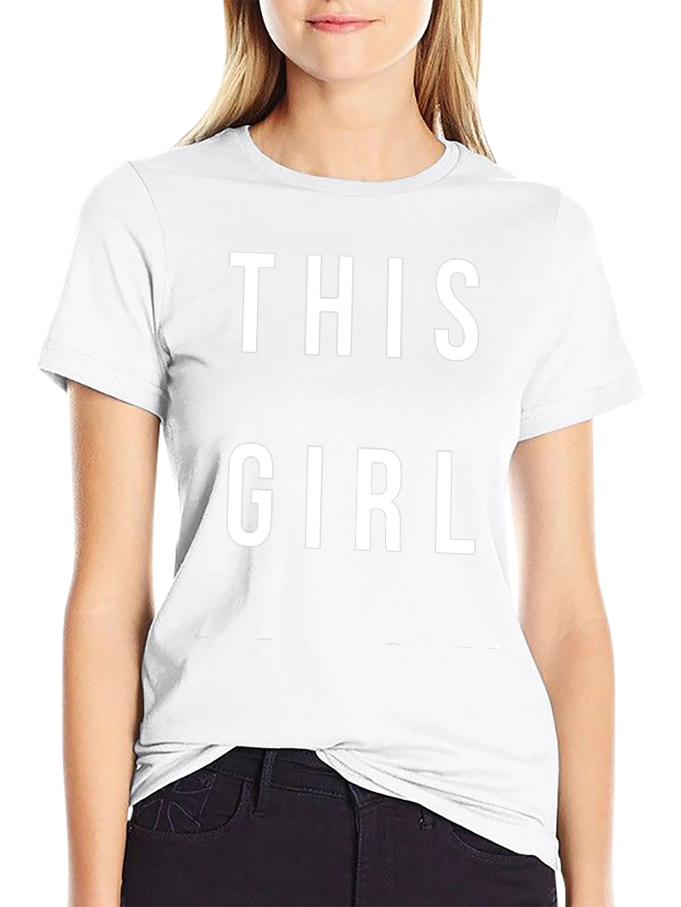 This Girl Graphic Tee - Black Cotton T-Shirt