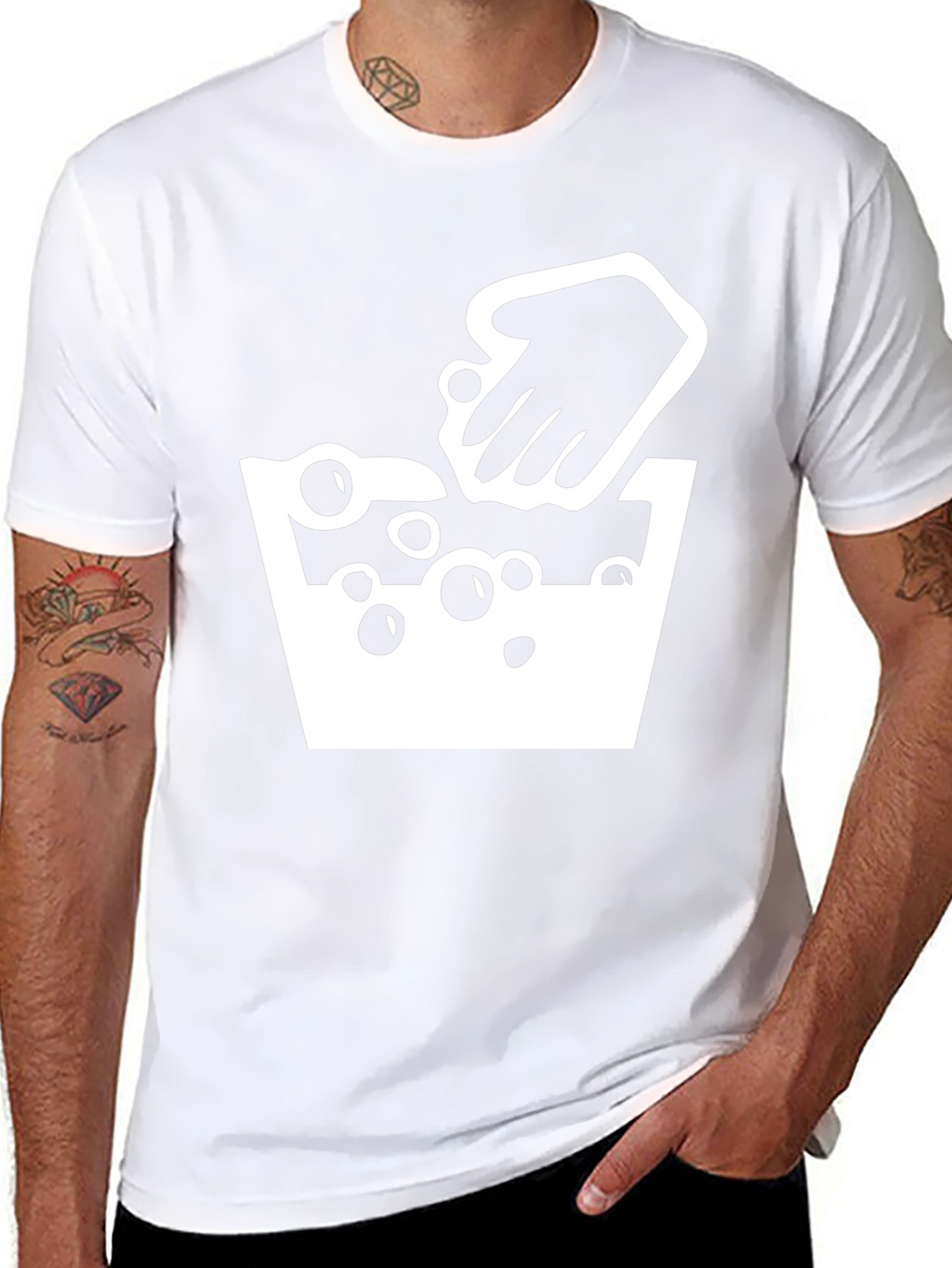 Hand Wash T-Shirt - Black Cotton Tee