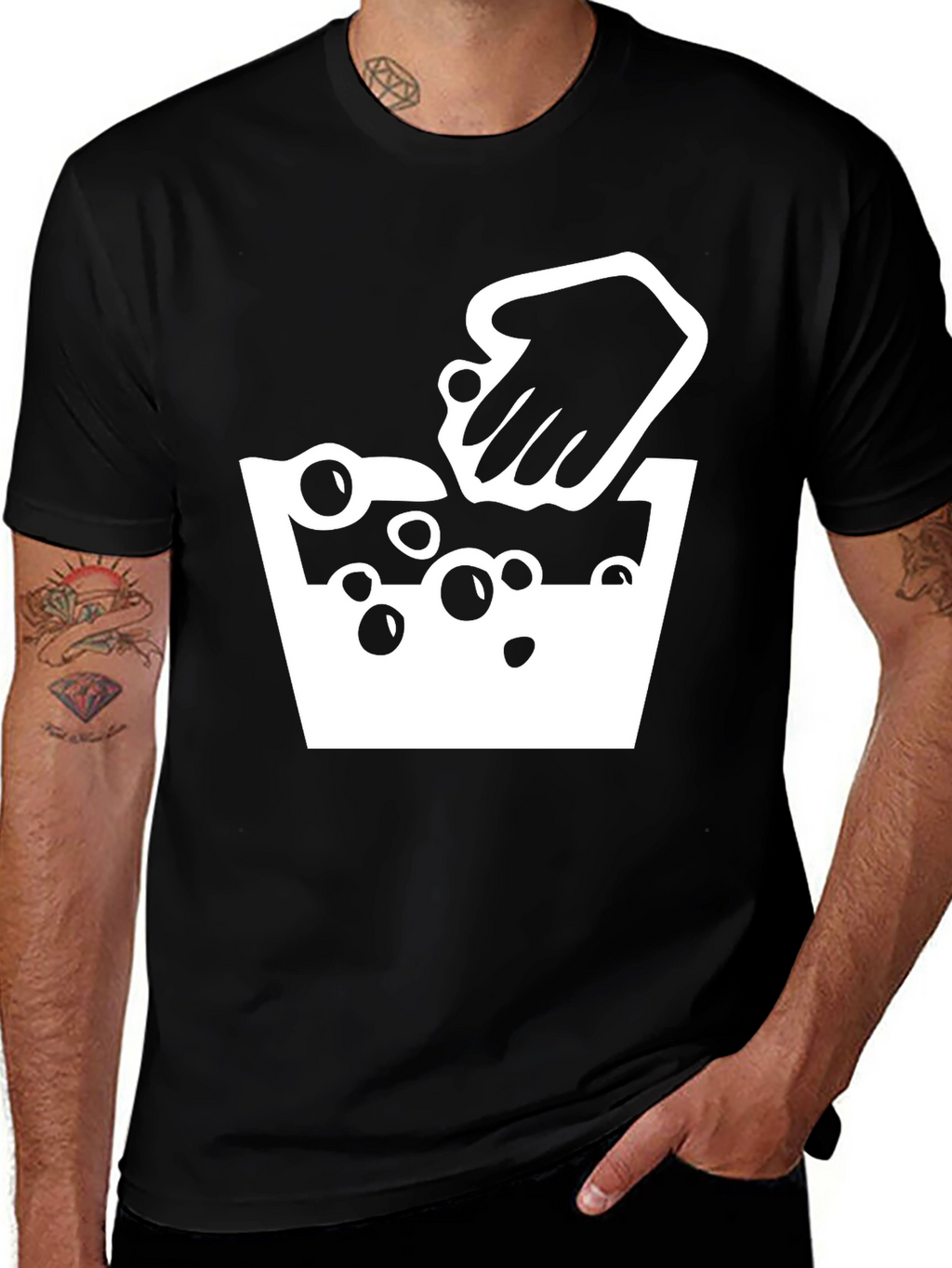 Hand Wash T-Shirt - Black Cotton Tee