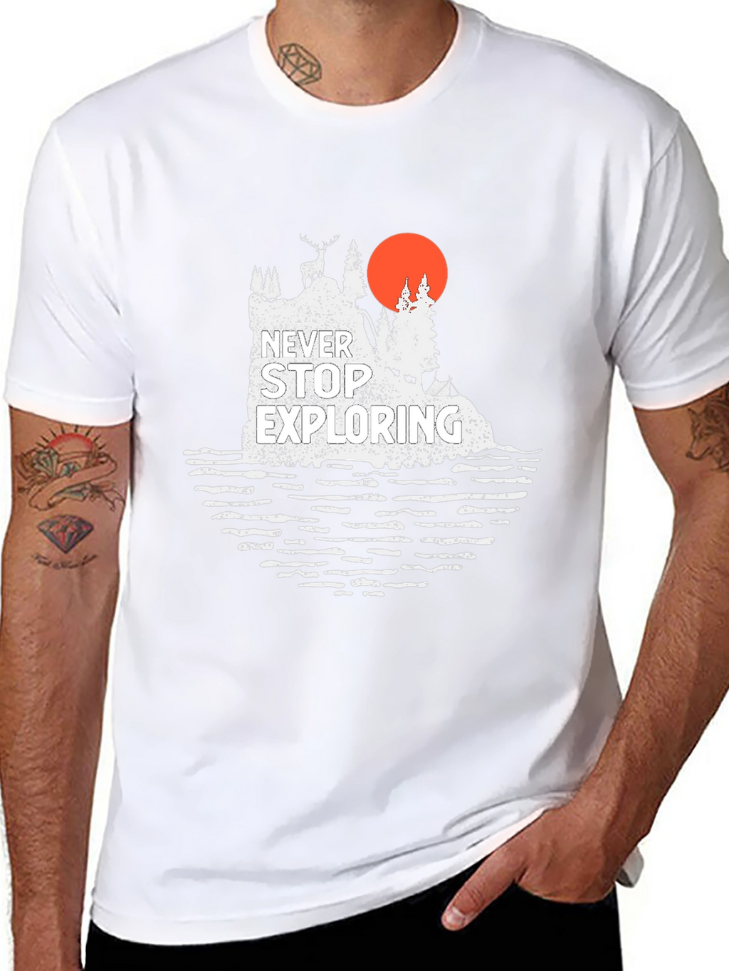 Never Stop Exploring Graphic Tee