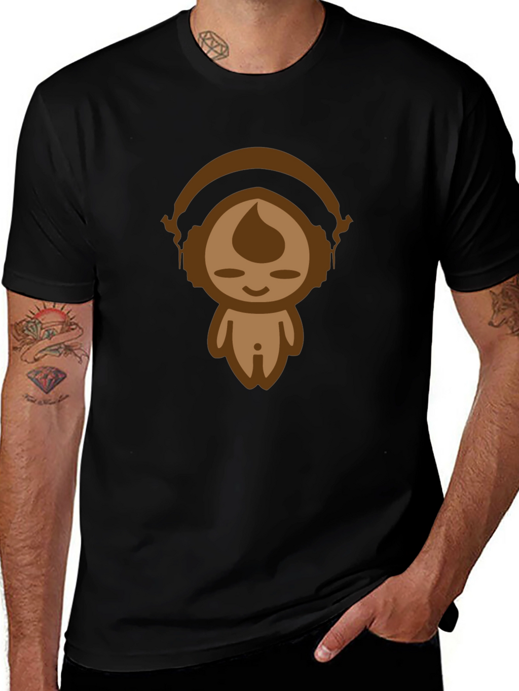 Funky Cartoon Tee - Black Cotton Blend