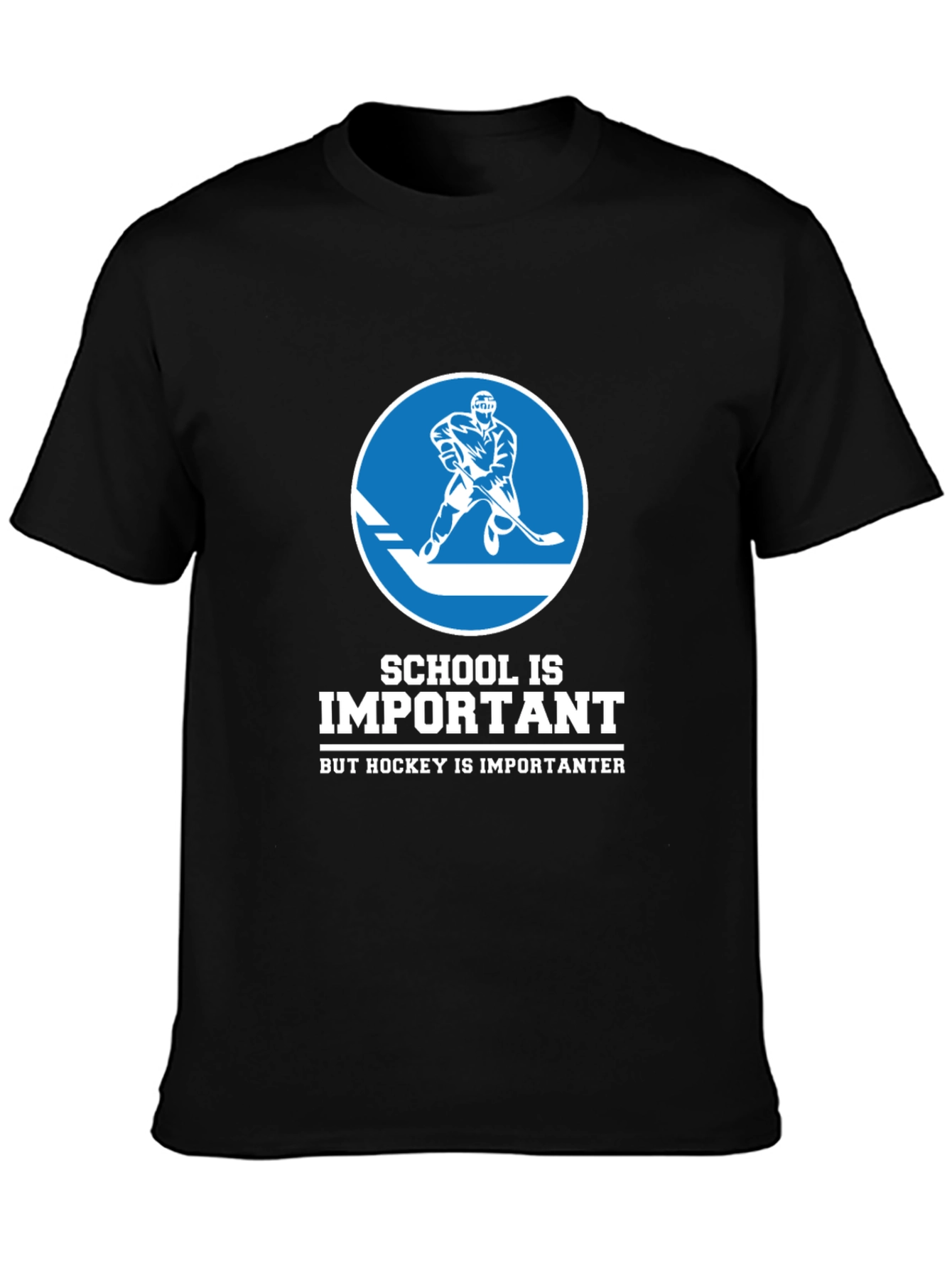 Funny Hockey T-Shirt - School is Important But...