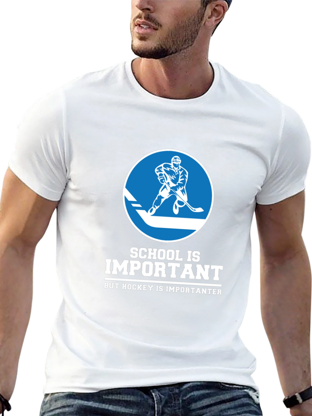 Funny Hockey T-Shirt - School is Important But...