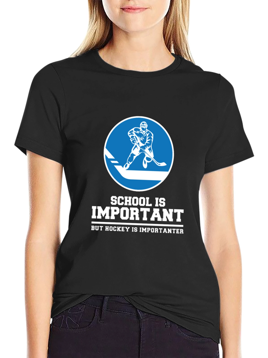 Funny Hockey T-Shirt - School is Important But...