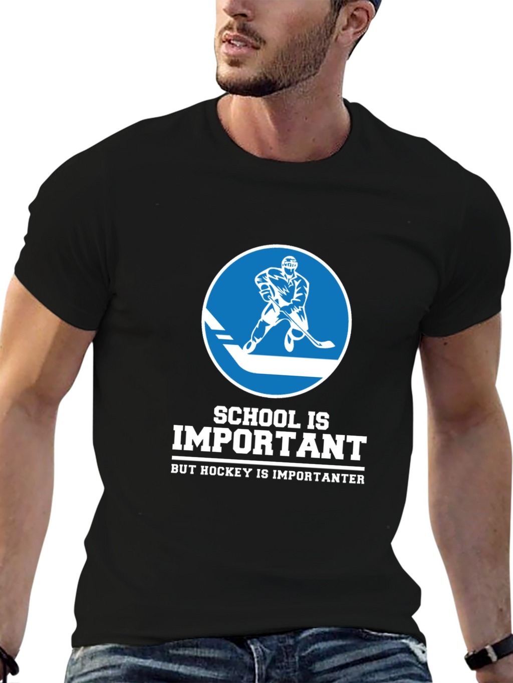 Funny Hockey T-Shirt - School is Important But...