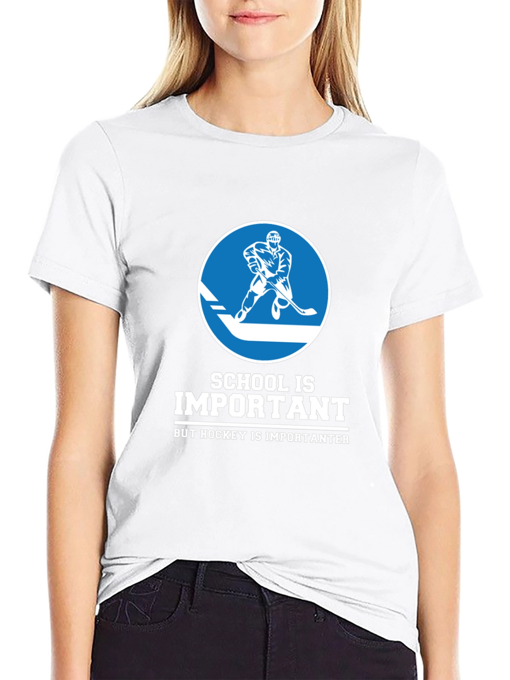 Funny Hockey T-Shirt - School is Important But...