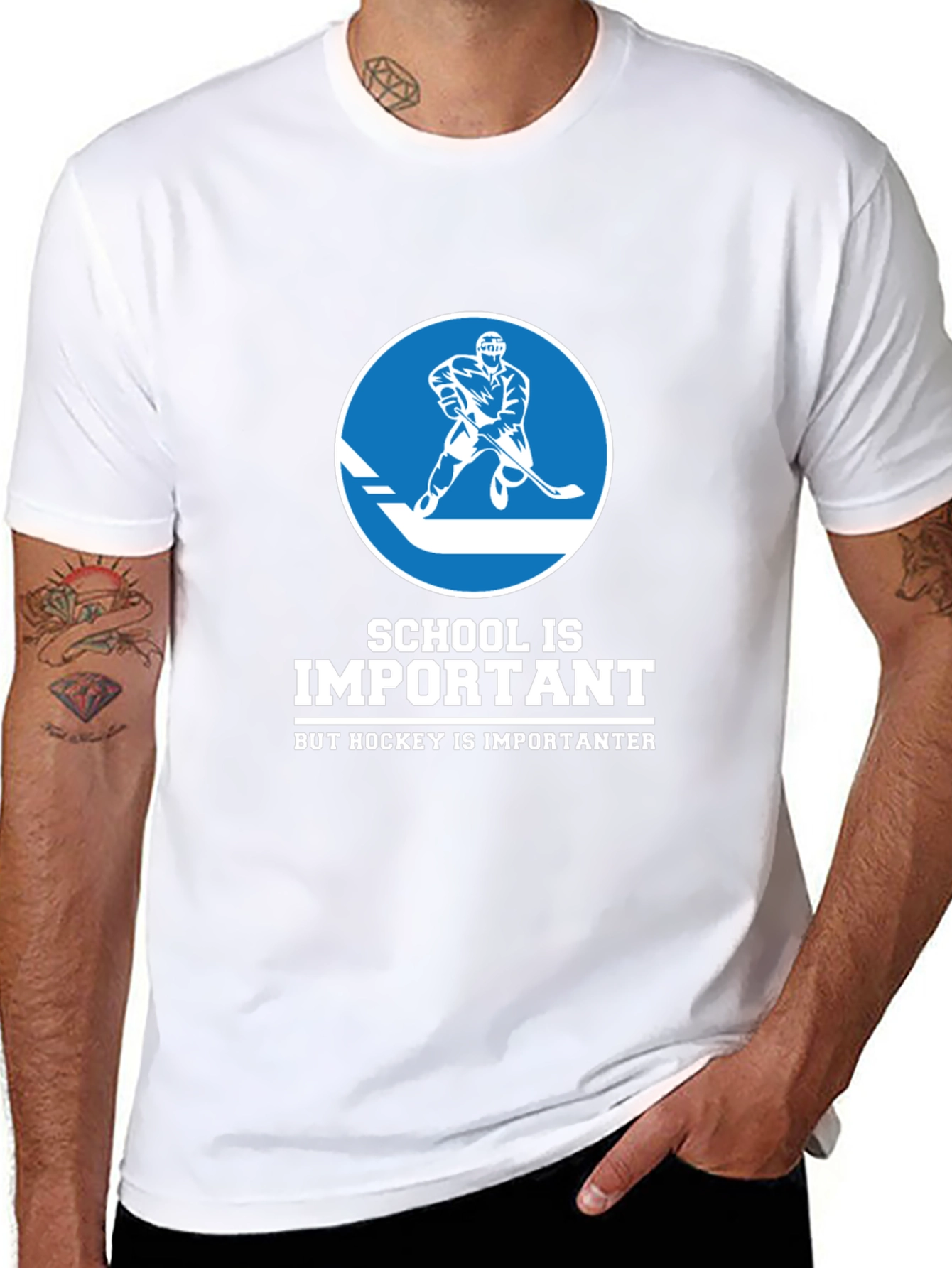 Funny Hockey T-Shirt - School is Important But...
