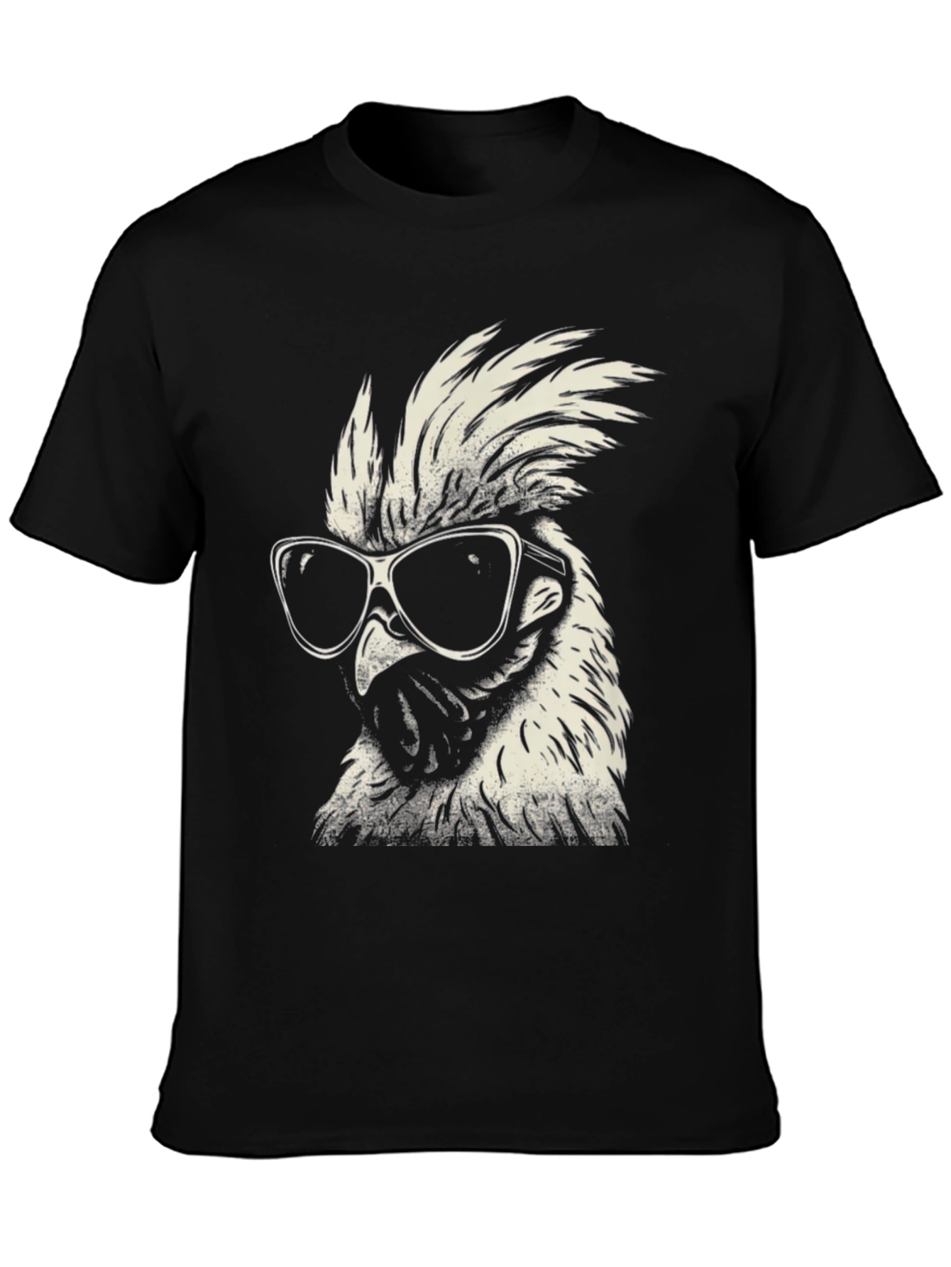 Cool Rooster Graphic Tee - Black