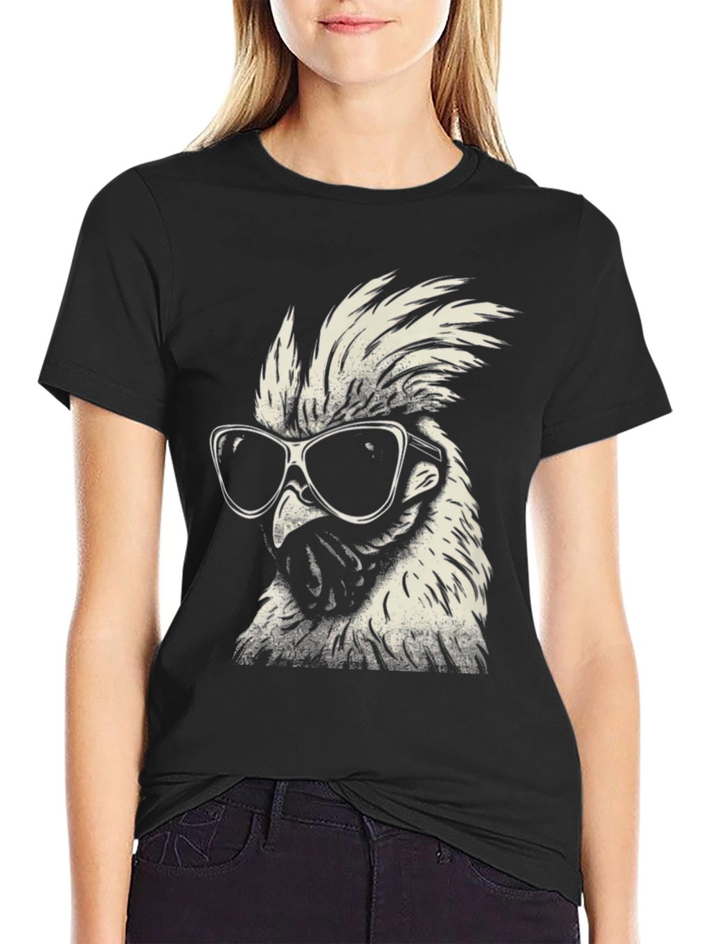 Cool Rooster Graphic Tee - Black