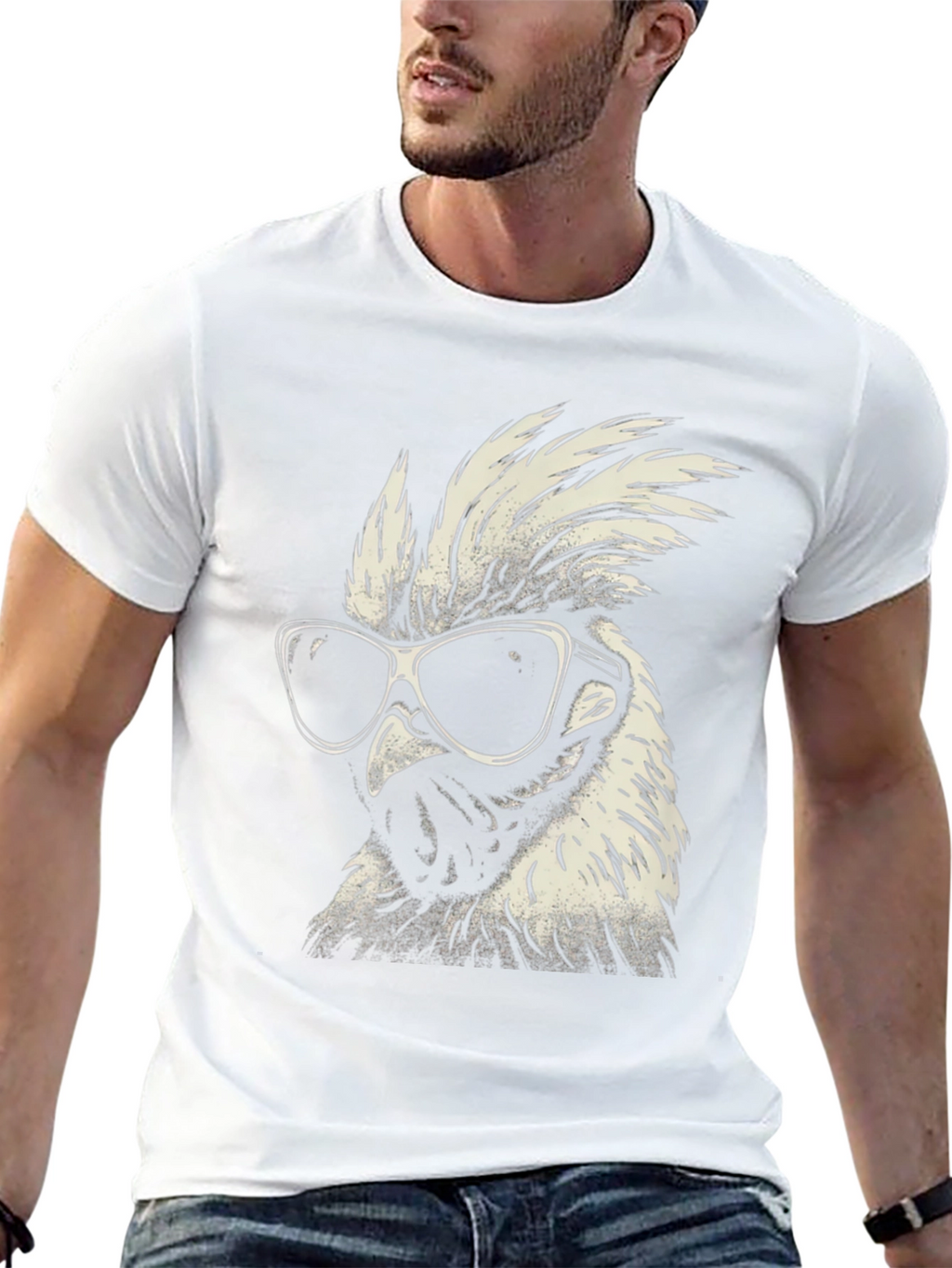 Cool Rooster Graphic Tee - Black