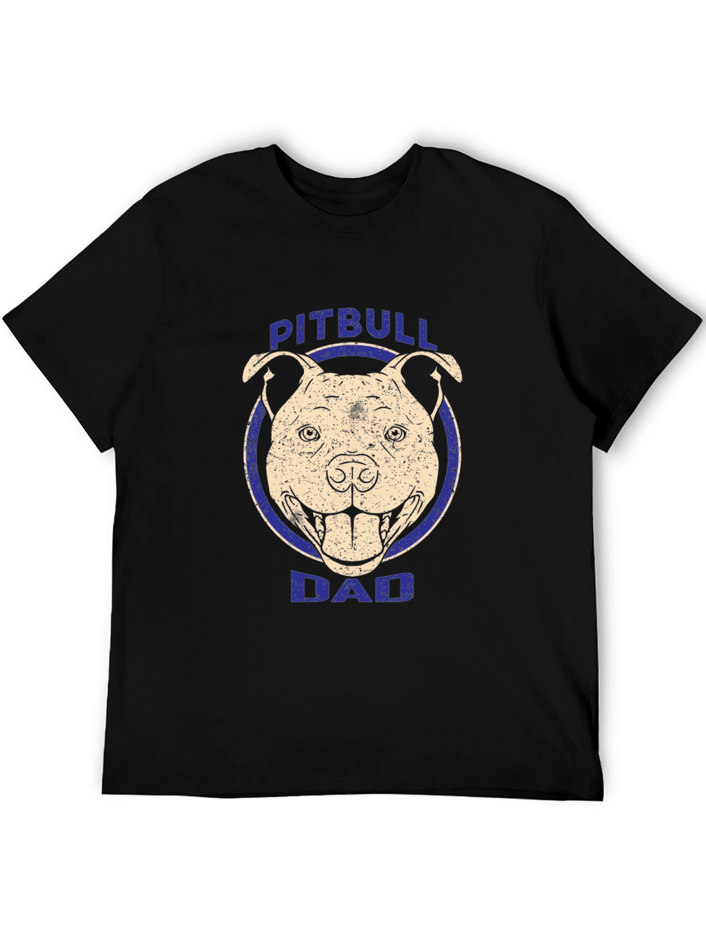 Pitbull Dad Graphic Tee - Black Cotton T-Shirt