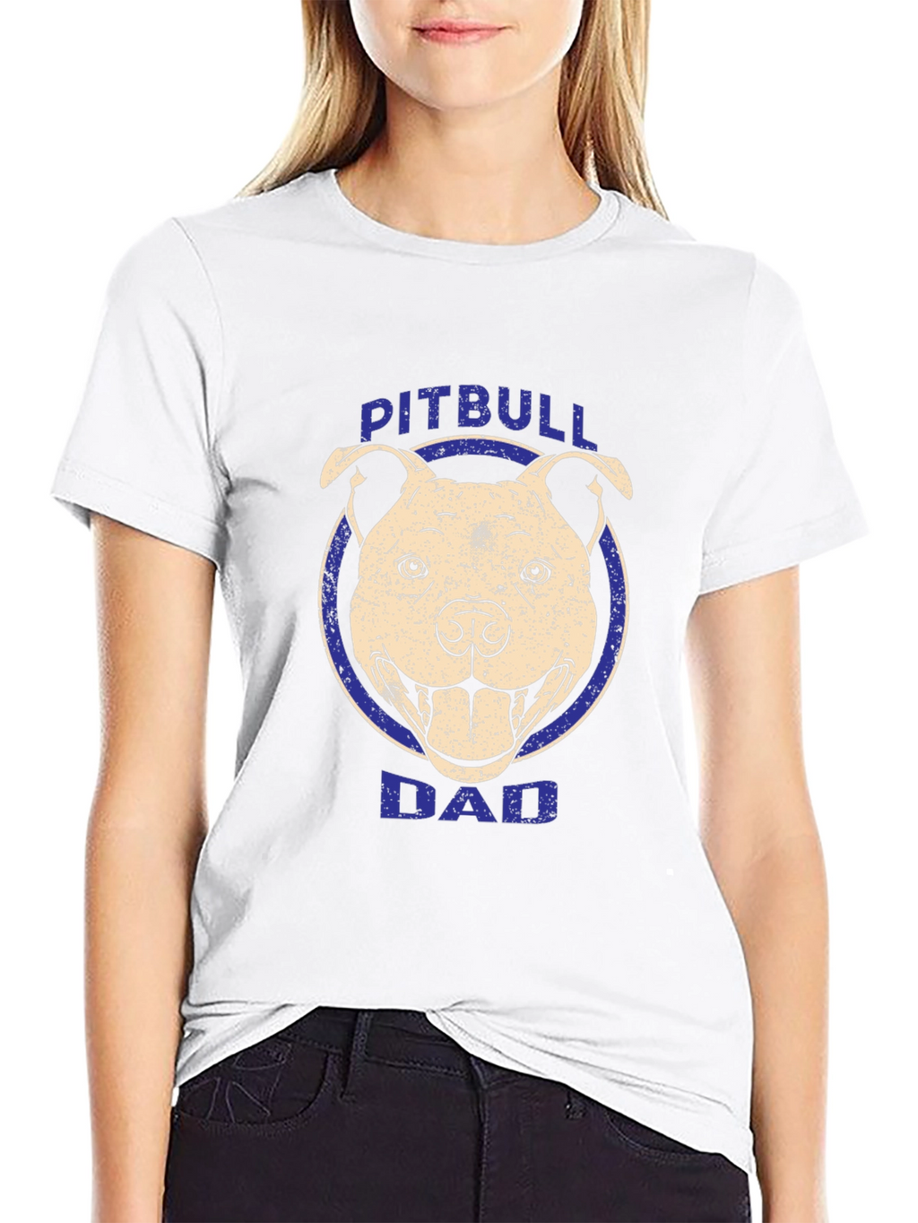Pitbull Dad Graphic Tee - Black Cotton T-Shirt