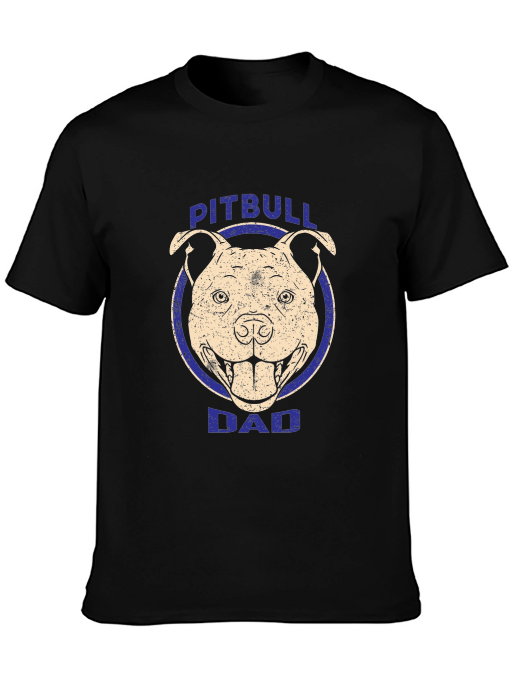 Pitbull Dad Graphic Tee - Black Cotton T-Shirt