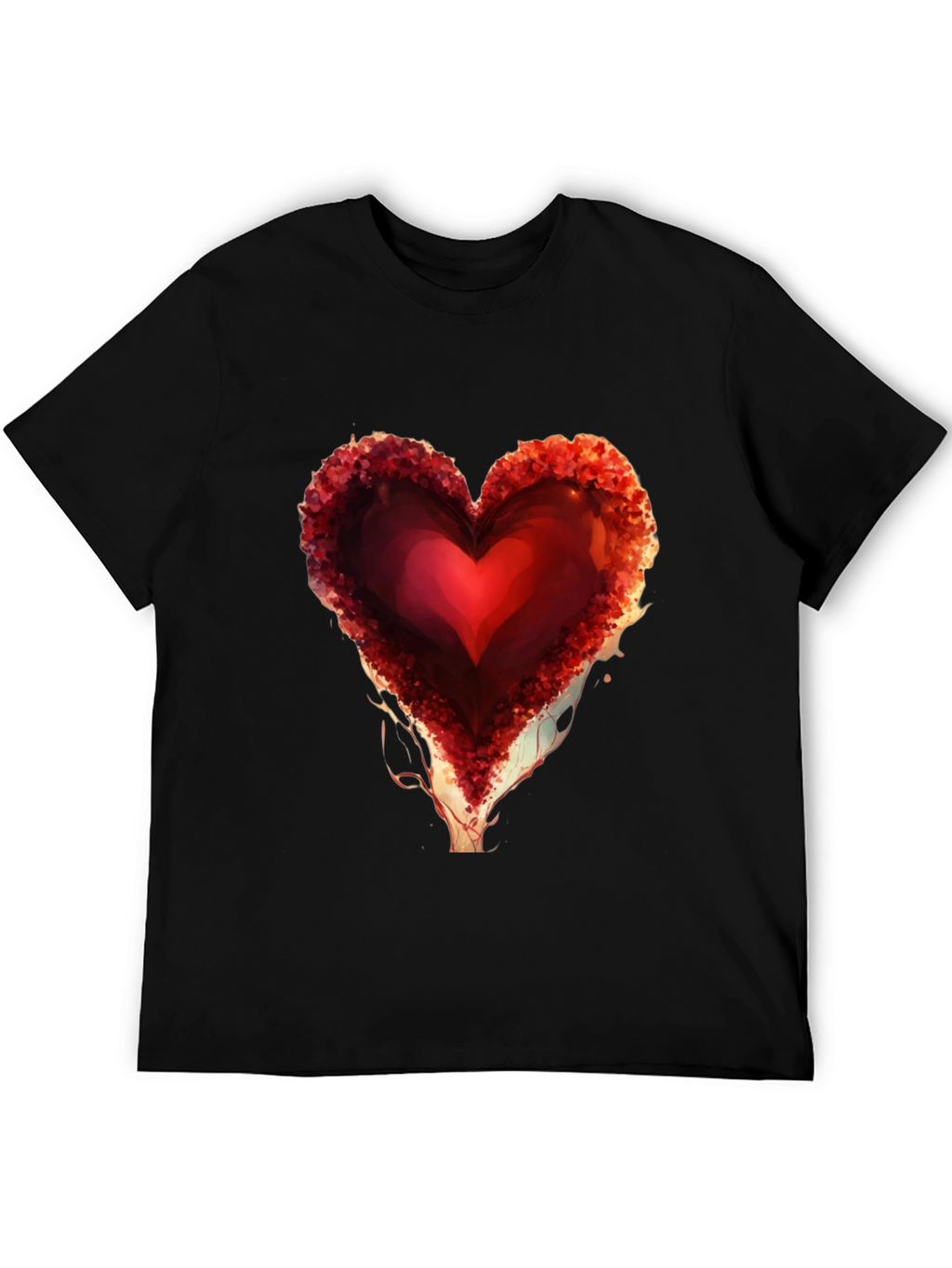 Heart Design Black Graphic Tee