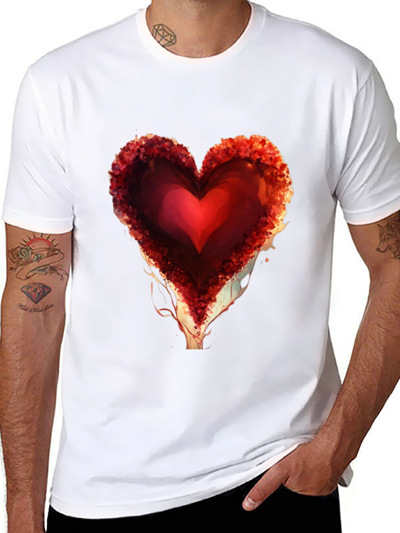 Heart Design Black Graphic Tee