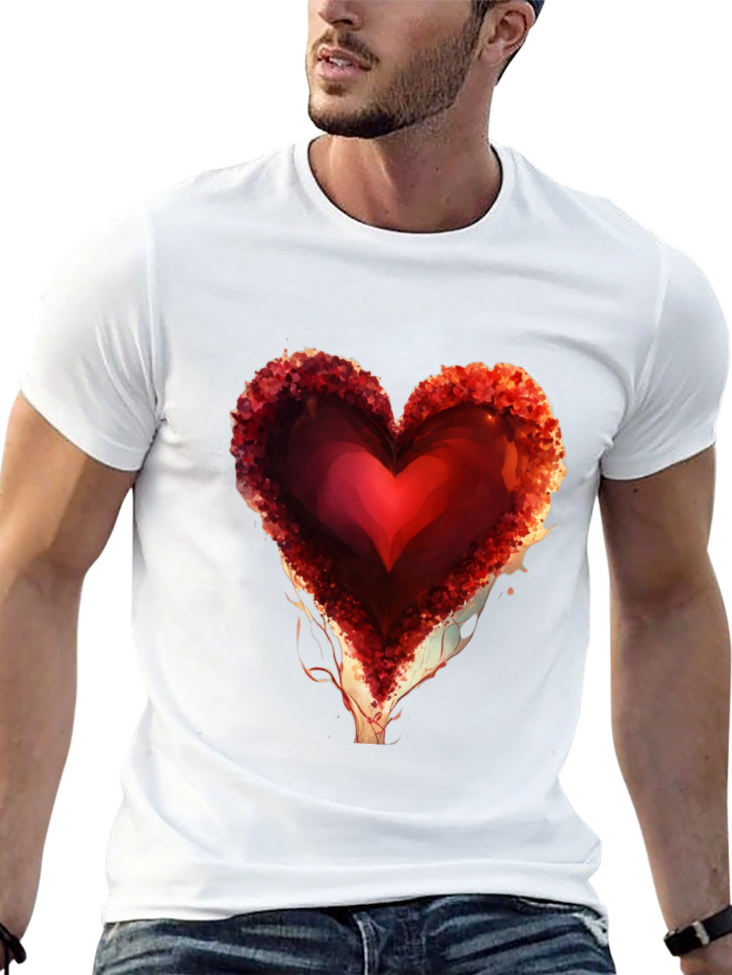 Heart Design Black Graphic Tee